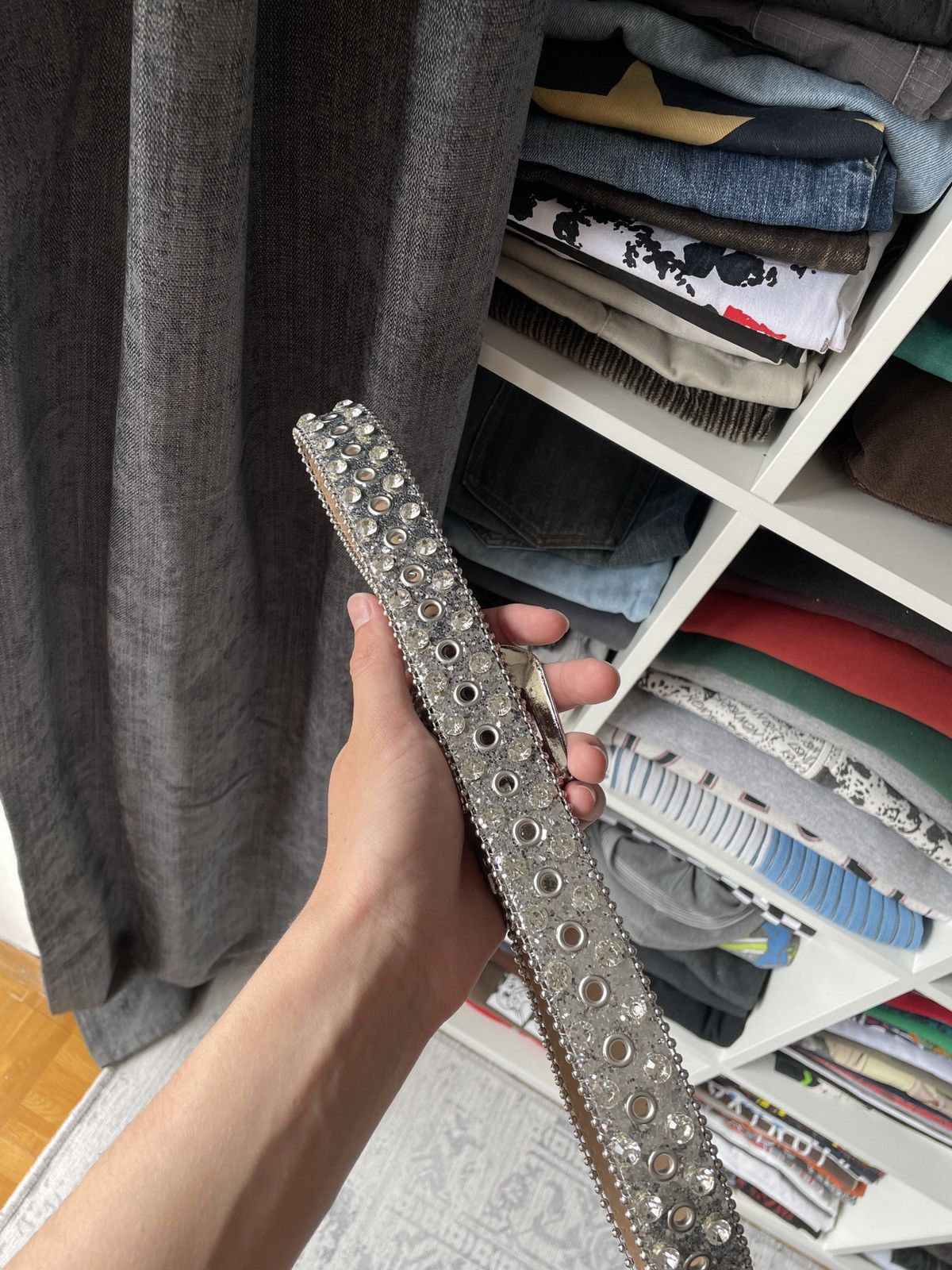 Japanese Brand Vintage Silver Belt Rhinestones Avant Garde Y2K Japanese Size ONE SIZE - 6 Thumbnail