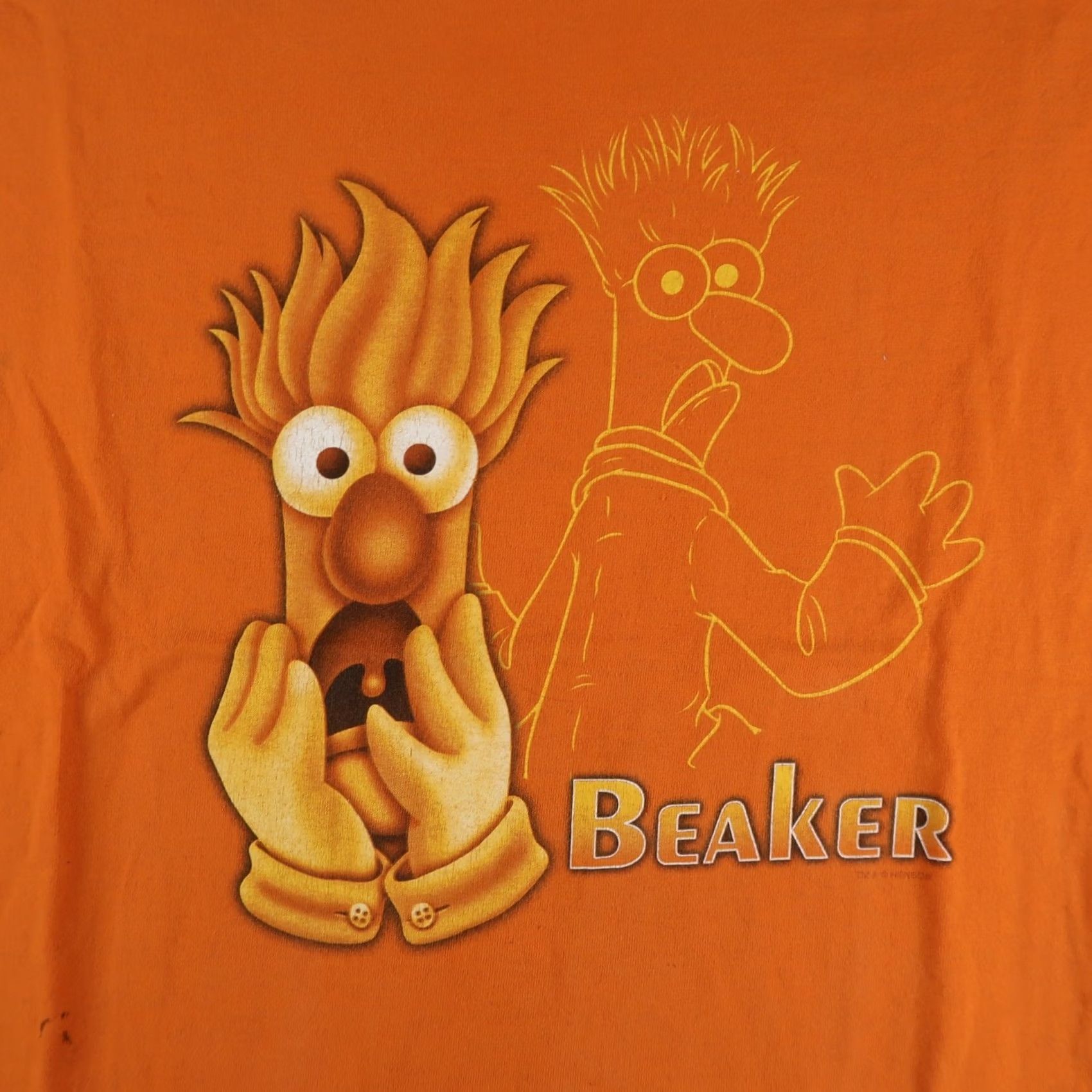Fruit Of The Loom VINTAGE The Muppets T Shirt Orange Beaker 90s Cartoon Henson Graphic Men's XL Size US XL / EU 56 / 4 - 3 Thumbnail