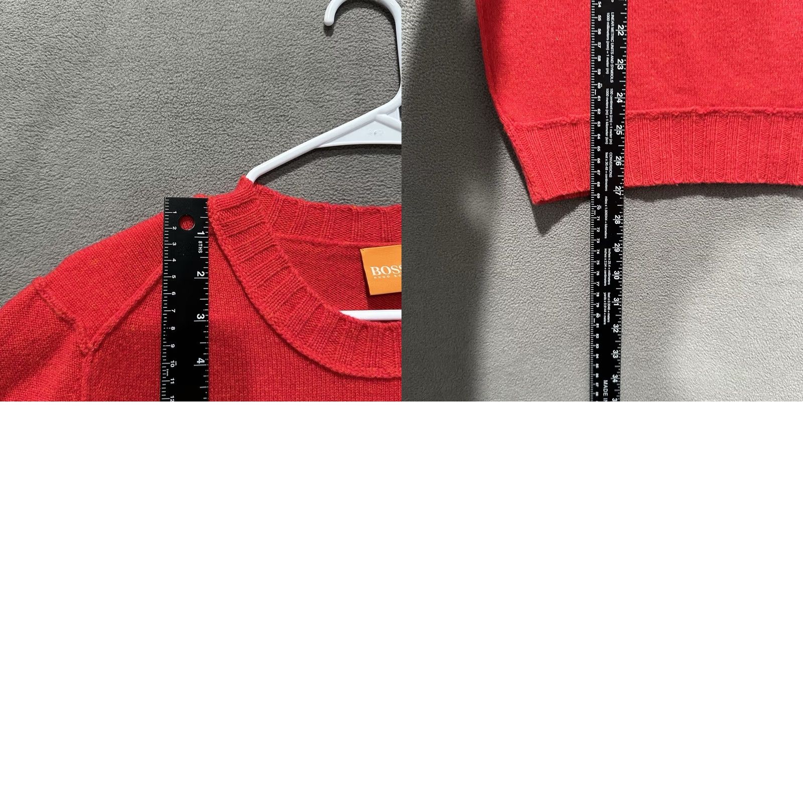 Hugo Boss HUGO BOSS Sweater Mens S Red Virgin Wool Crew Neck Knit Inside Out Seam Size US S / EU 44-46 / 1 - 9 Thumbnail