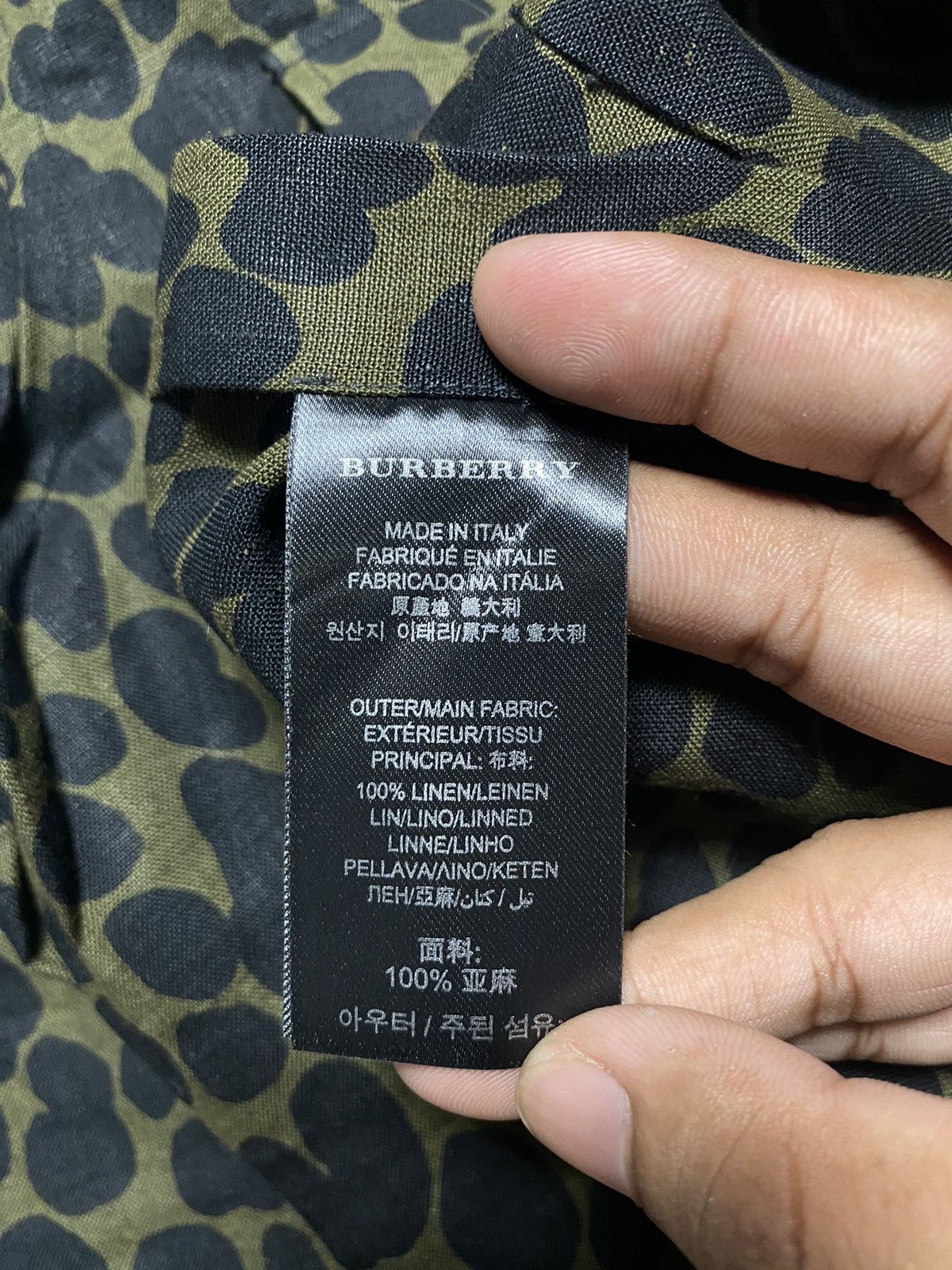 Burberry Prorsum SS14 Military Leo Print Linen Shirt Size US M / EU 48-50 / 2 - 12 Thumbnail