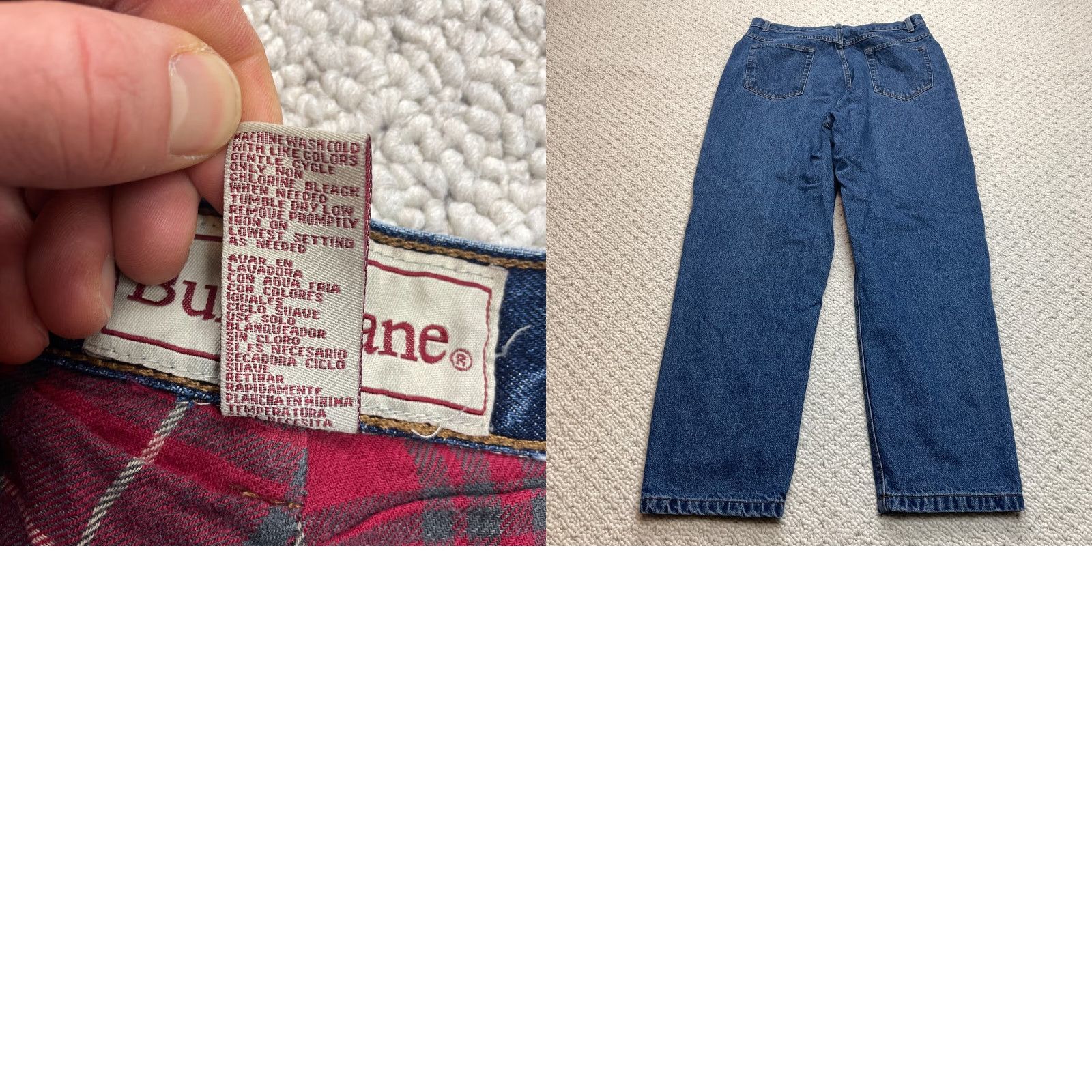 Vintage Burry Lane Jeans Womens 14 Blue Denim Dark Wash Straight Mom High Rise 33x30 Size 36" / US 14 / IT 50 - 8 Thumbnail