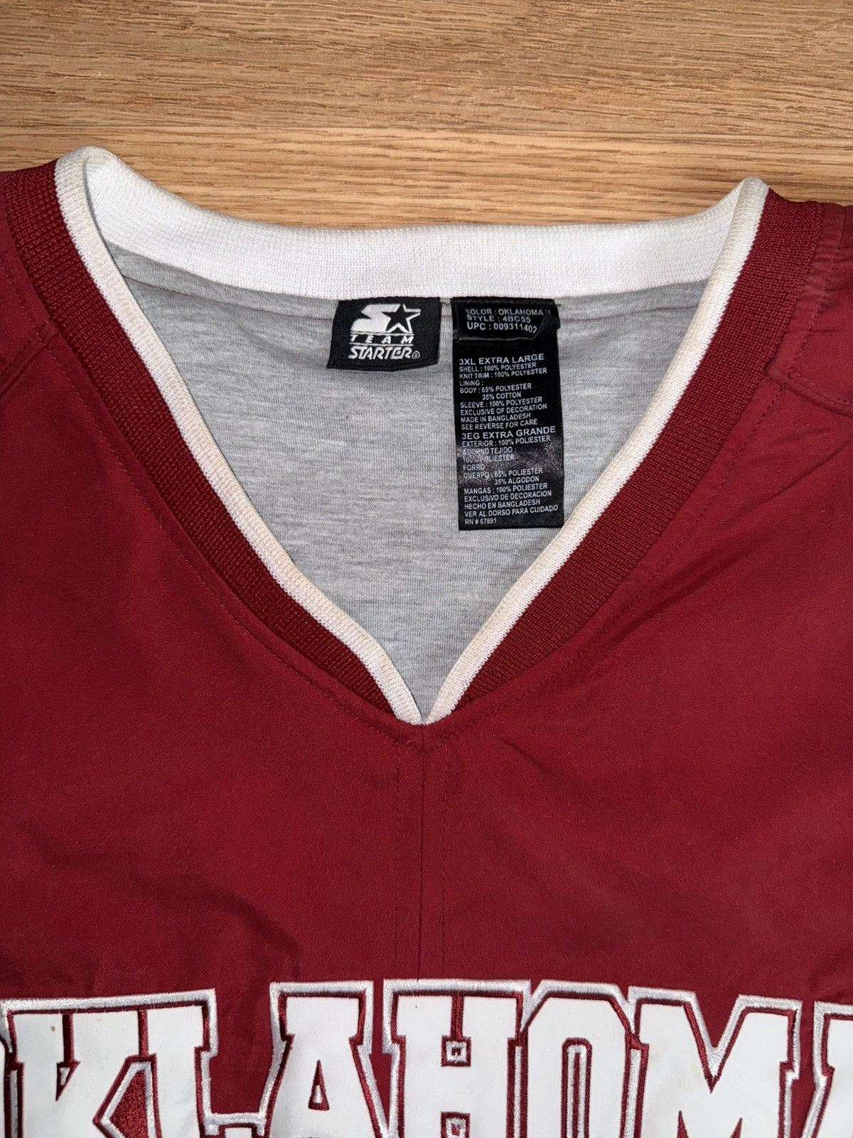 Starter Vintage Starter Oklahoma Sooners Pullover Warm Up 3XL Size US XXL / EU 58 / 5 - 4 Thumbnail