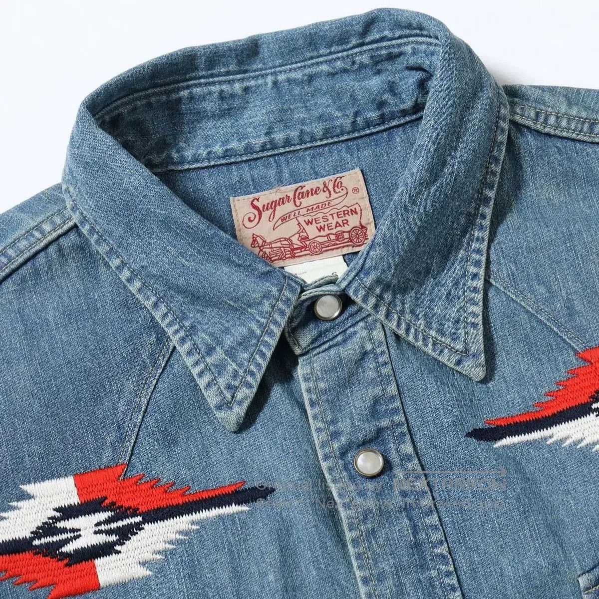 Sugar Cane Sugar Cane Washed Western Denim Shirt. Size US M / EU 48-50 / 2 - 2 Thumbnail