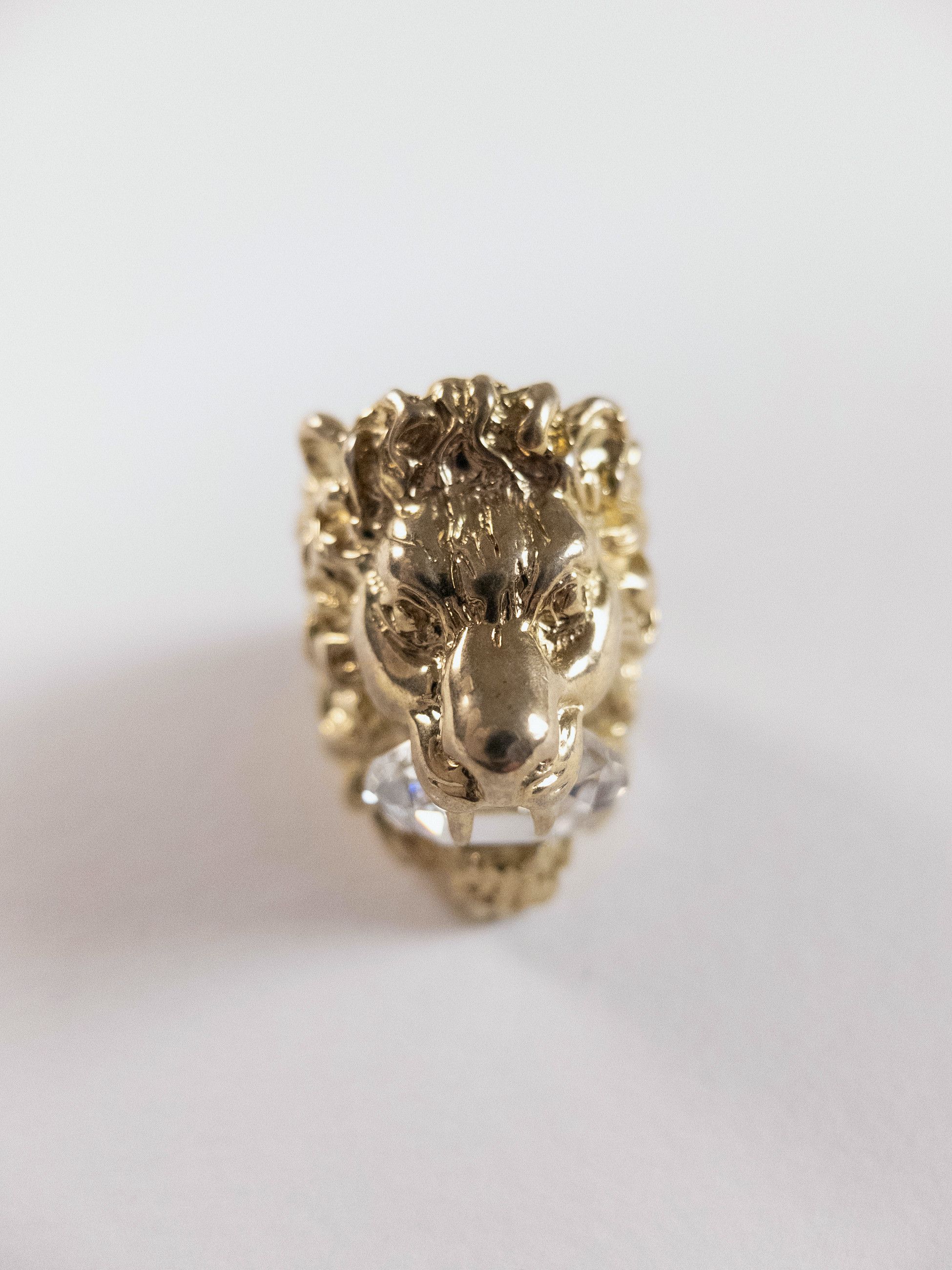 Gucci GUCCI gold tone lion head figure metal ring Size 13 / 6.5 Size ONE SIZE - 4 Thumbnail