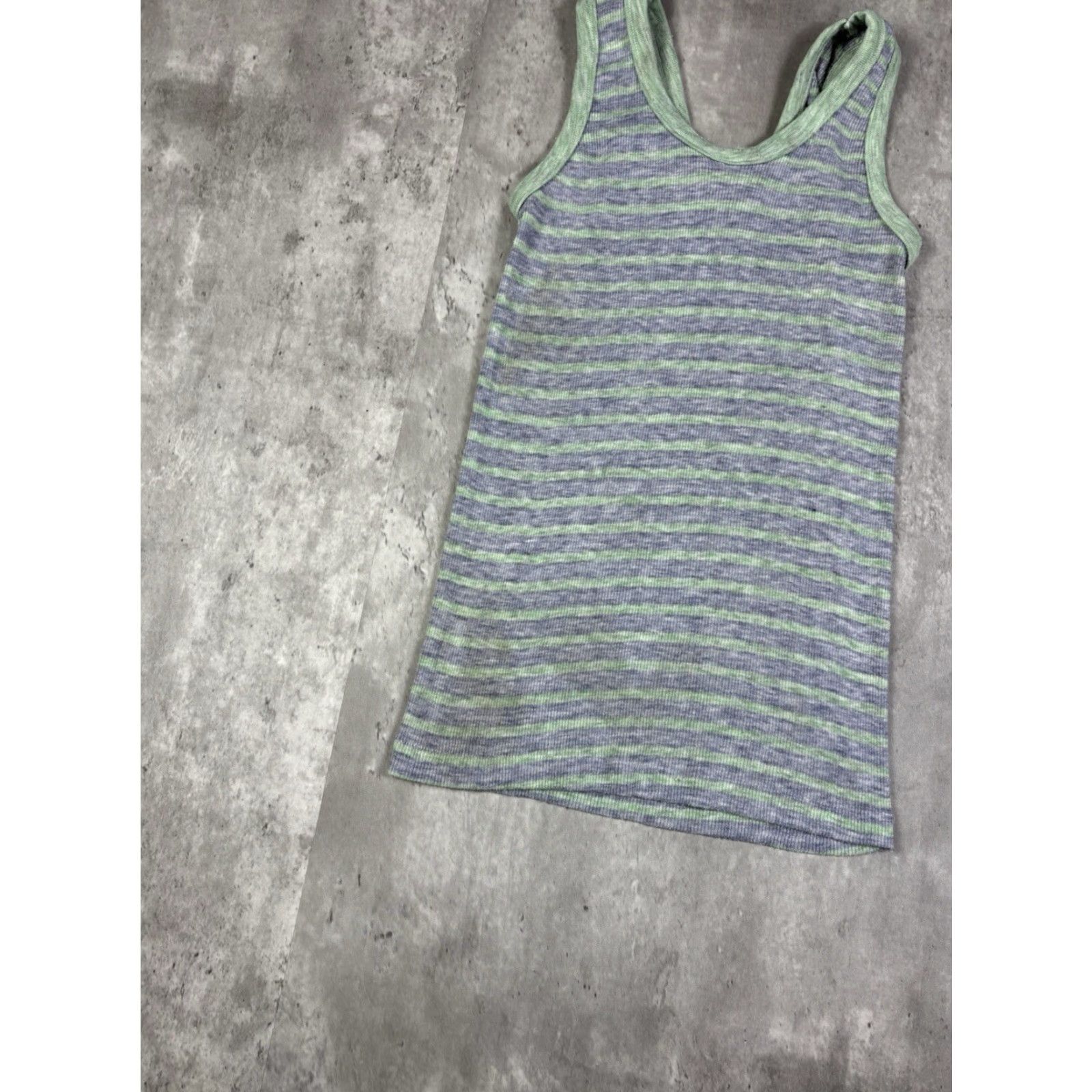 Hanes VINTAGE Hanes Striped Tank Top Shirt Womens S Blue 70s Casual Tank Sleeveless Round Neck/ Breathable Knit Polyester Size S / US 4 / IT 40 - 7 Thumbnail