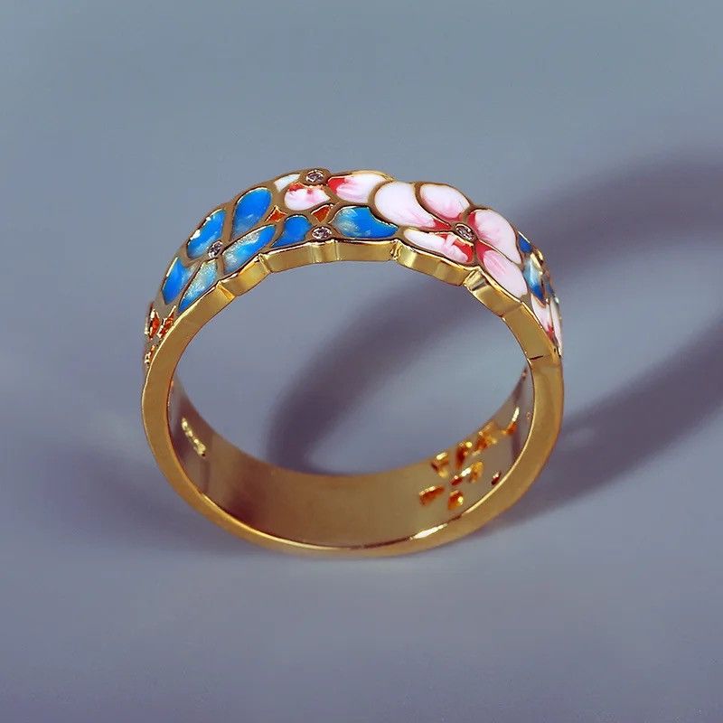 Japanese Brand × Jewelry Colorfull Flower Enamel Craft Ring Size ONE SIZE - 4 Thumbnail