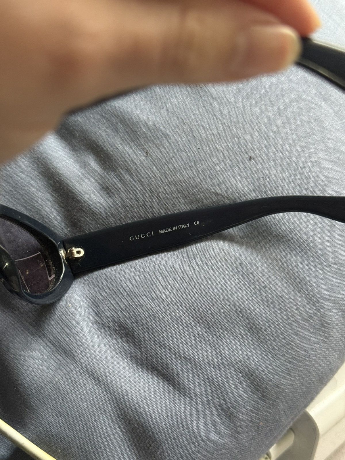 Gucci Gucci Sunglasses GG 2419/N/S 807 Oval Navy Sunglasses Size ONE SIZE - 4 Thumbnail