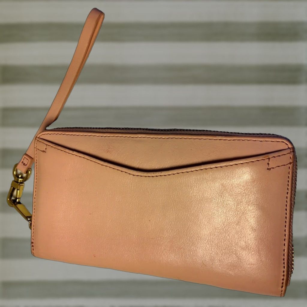 Fossil Fossil Wallet Clutch Leather Pink Dusty Rose Zip-Around Men? Women? Size ONE SIZE - 1 Thumbnail