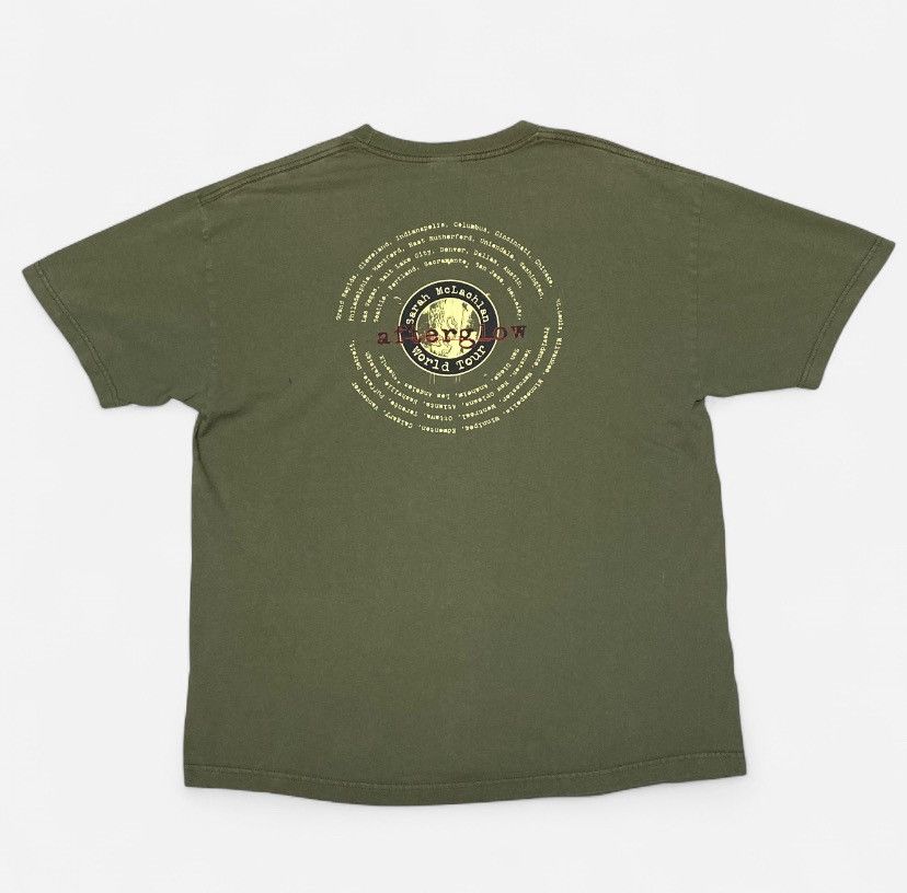 AAA Vintage Sarah McLachlan 2004 Afterglow World Tour Green tee Size US L / EU 52-54 / 3 - 4 Thumbnail