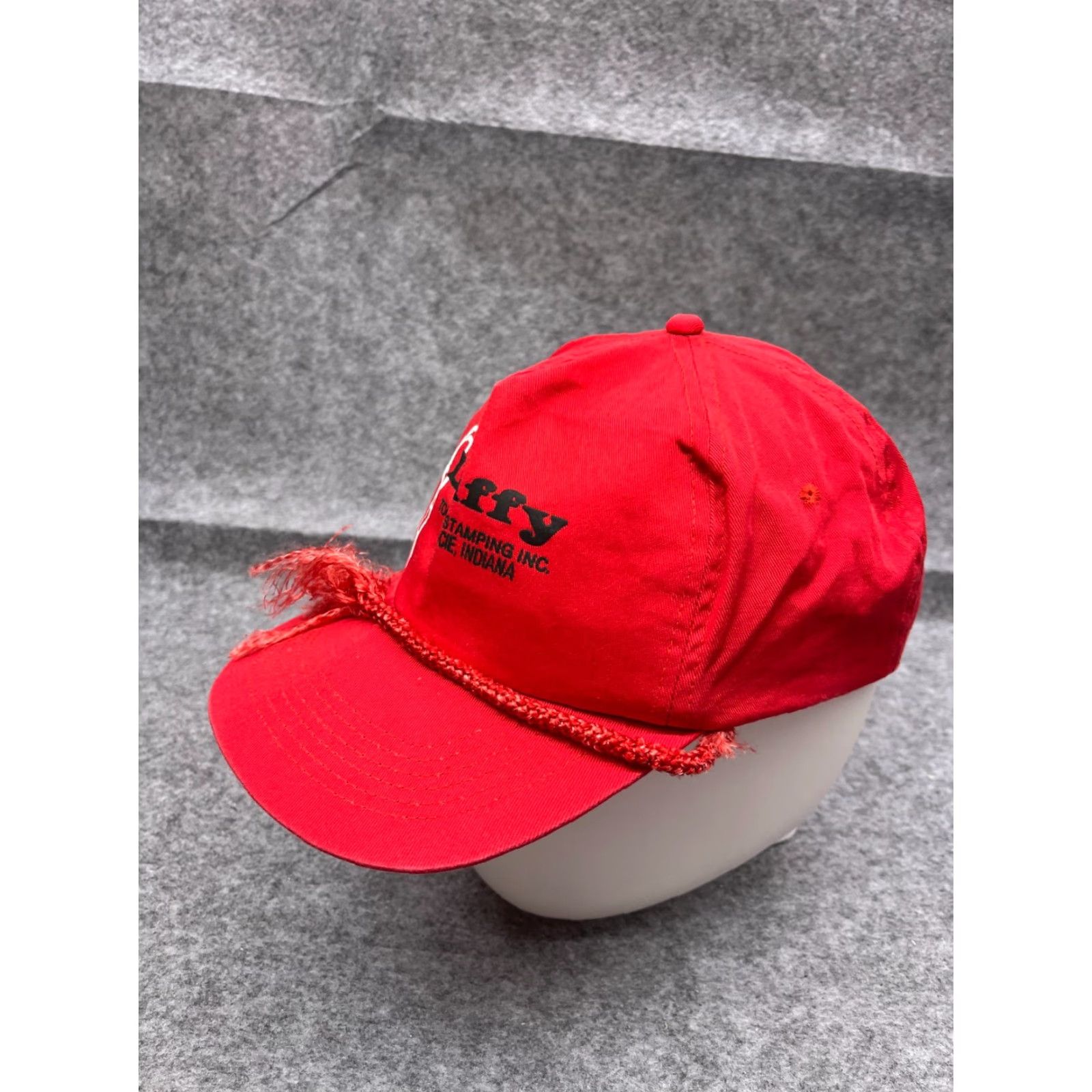 Vintage VINTAGE Duffy Hat Cap Snap Back Adult One Size Red 100% Cotton Hatch Rope Blocked? Size ONE SIZE - 4 Thumbnail