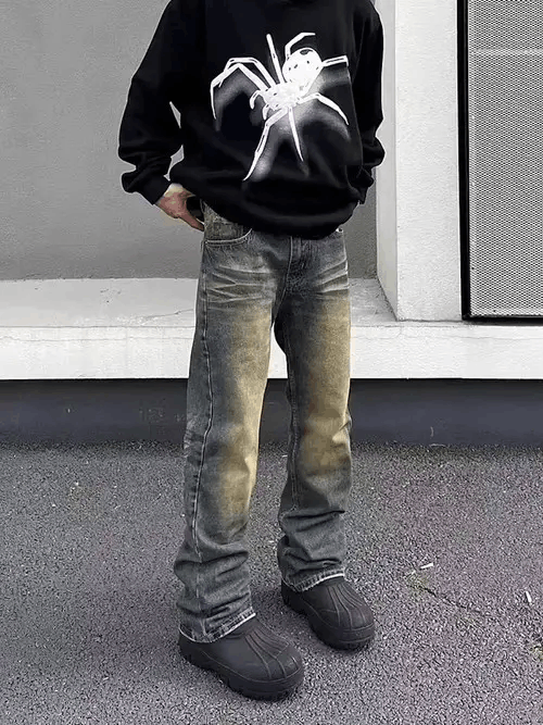 Japanese Brand × Jean Vintage washed yellow mud slightly flared jeans Size US 28 / EU 44 - 1 Thumbnail