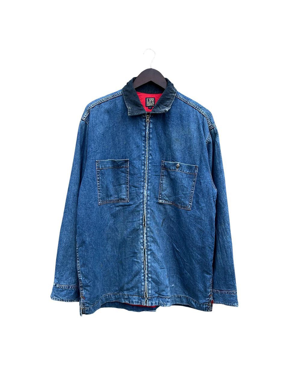 Vintage Vintage Life Tools Denim Zipper Jacket Size US L / EU 52-54 / 3 - 1 Thumbnail