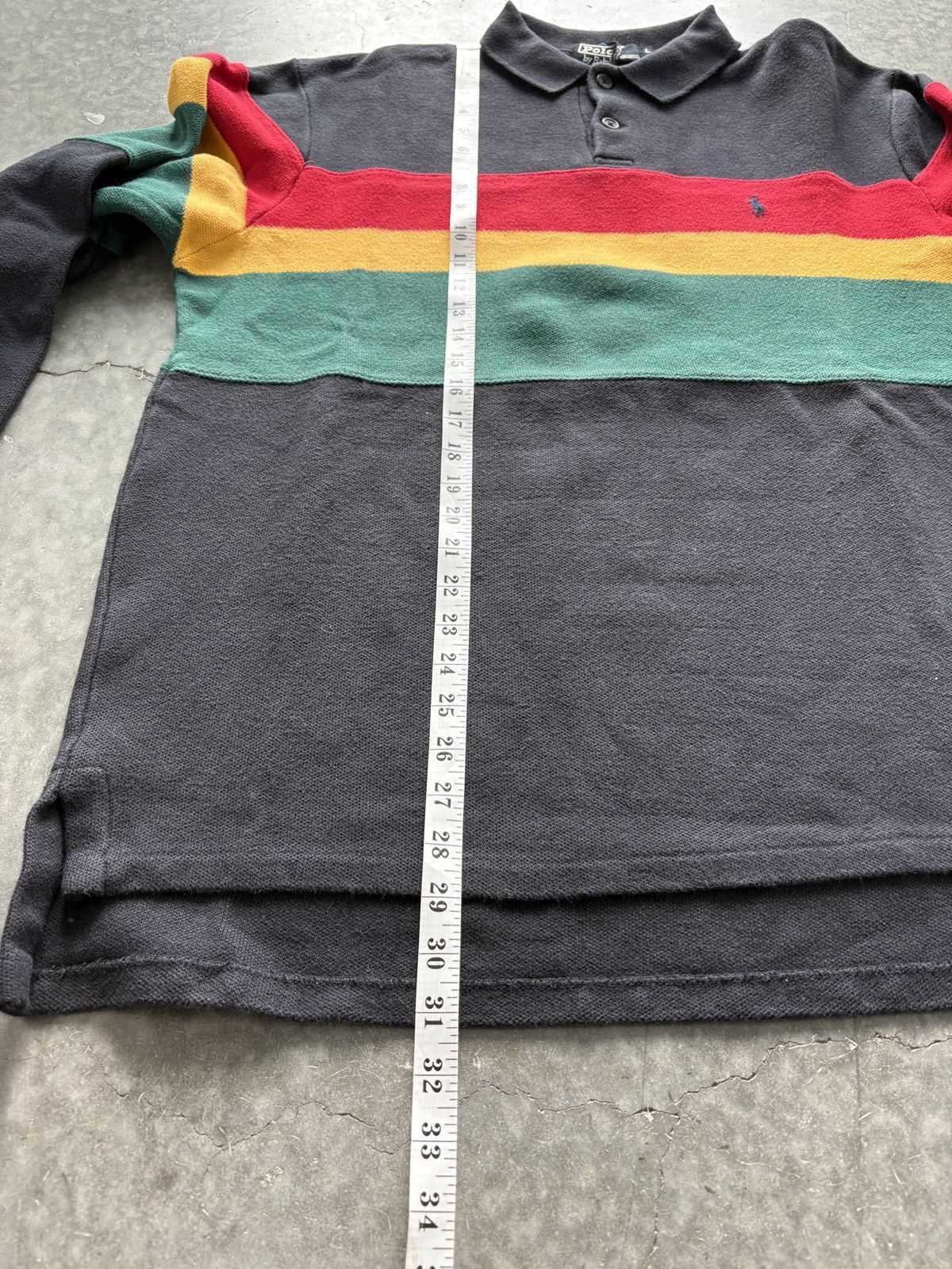 Polo Ralph Lauren Vintage 90s Polo Ralph Lauren Knit Longsleeve Polo Striped Size US L / EU 52-54 / 3 - 11 Thumbnail