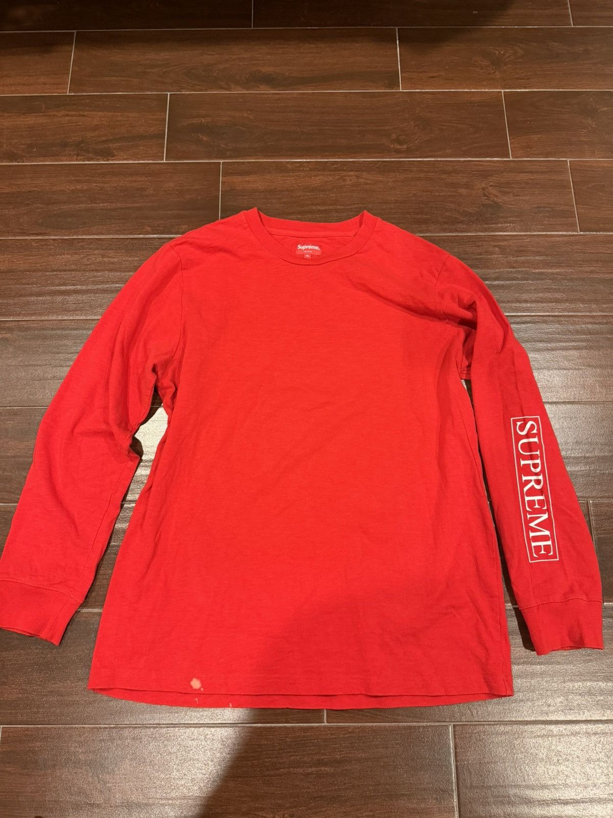 Supreme Supreme Roman Print Long Sleeve Tee Red Size US XL / EU 56 / 4 - 1 Thumbnail