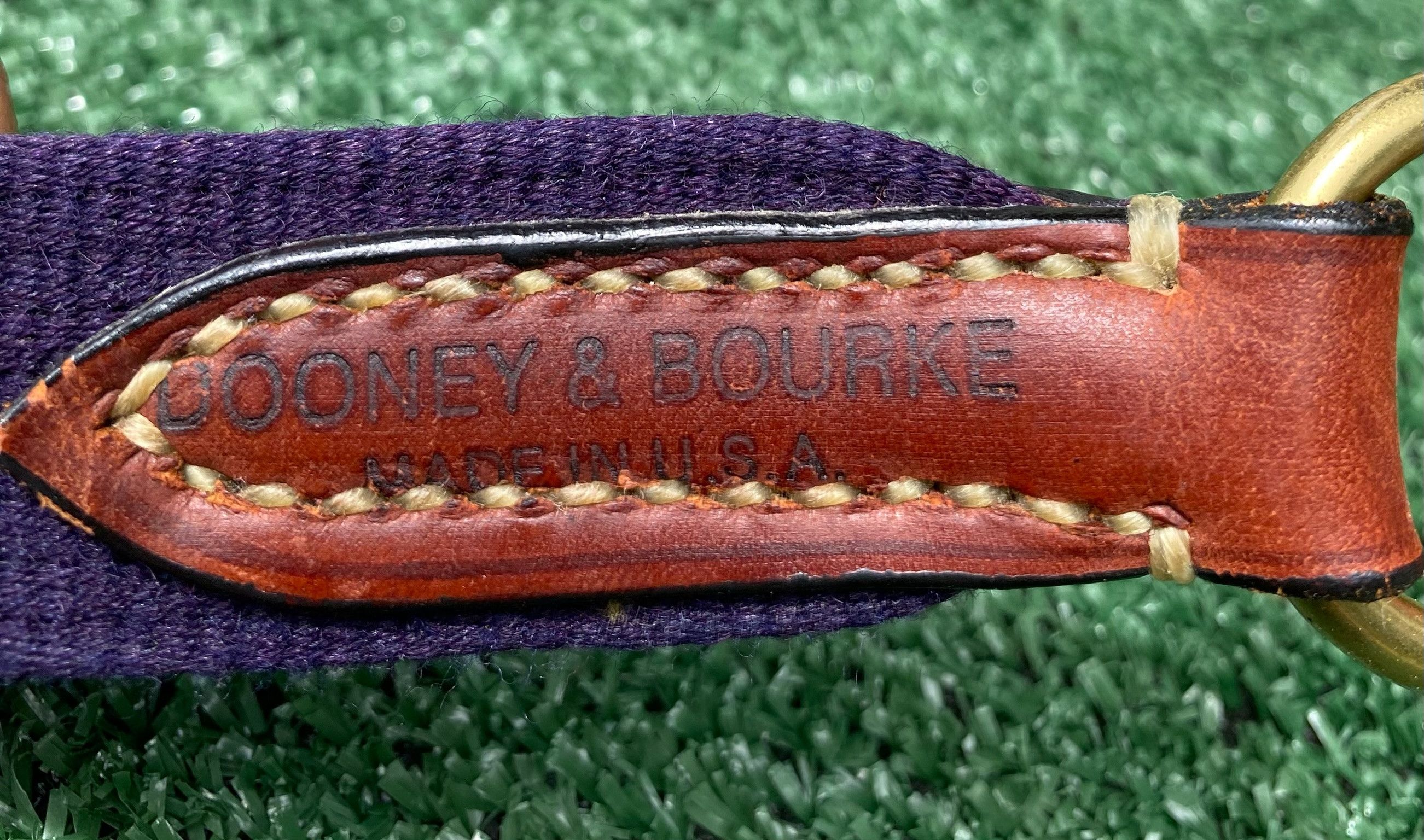 Dooney & Bourke 90’s Dooney & Bourke Purple Wool Brass Leather Belt 38 Size ONE SIZE - 3 Thumbnail