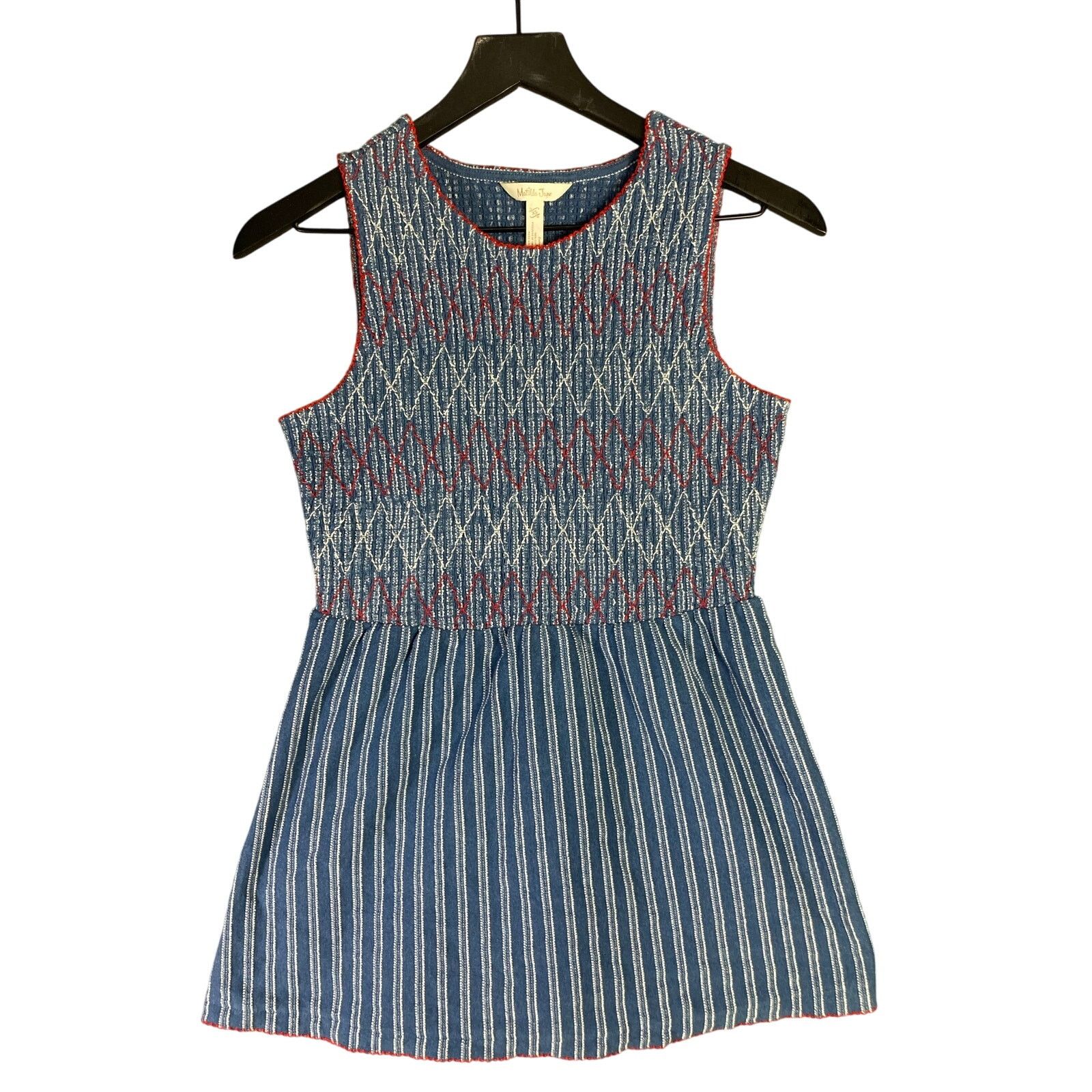 Other Matilda Jane Women's XS Blue Striped Smocked Tank Top Size XS / US 0-2 / IT 36-38 - 1 Thumbnail