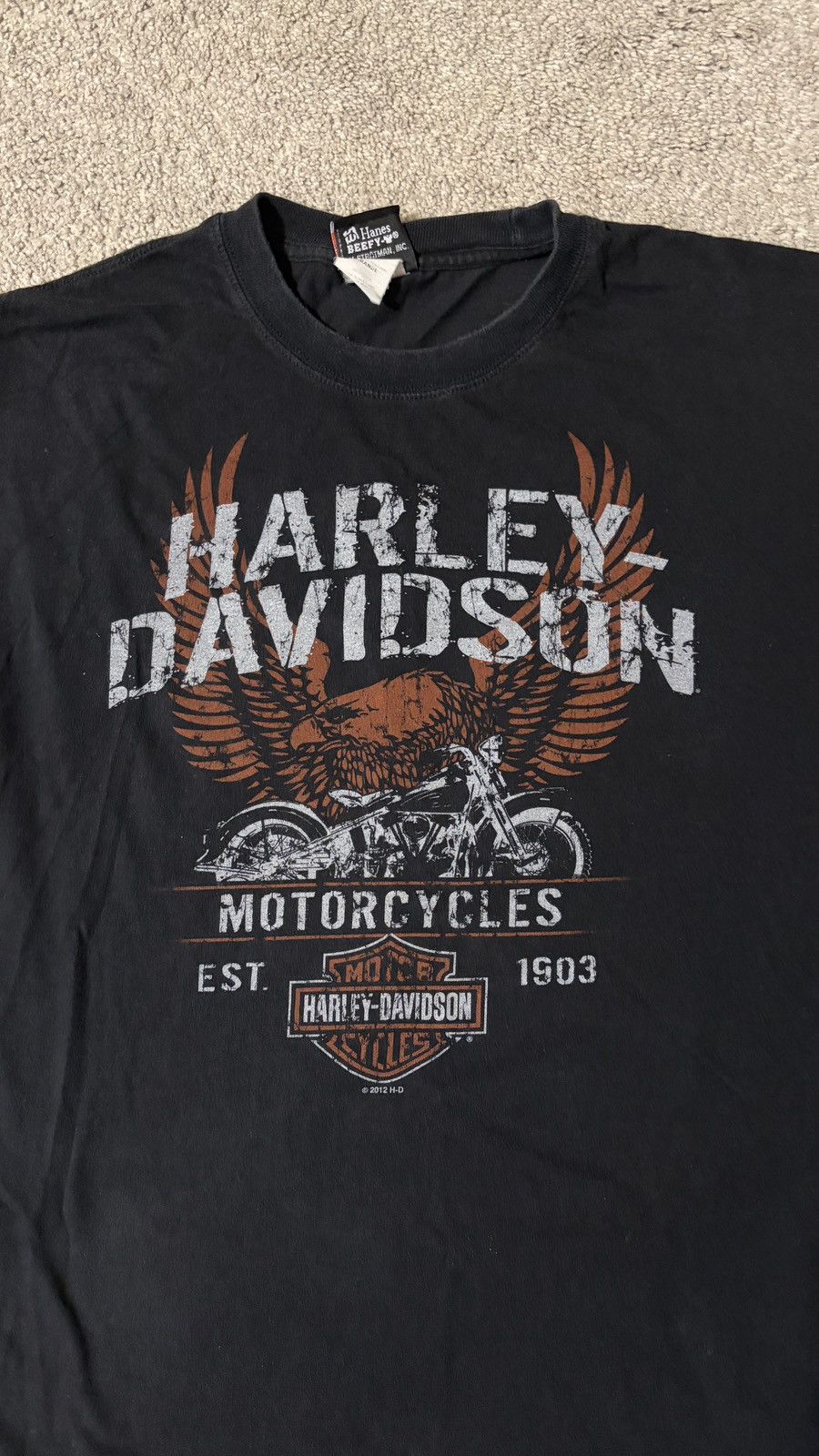 Harley Davidson Harley Davidson Flame Eagle Shirt Size Large Double Sided Size US L / EU 52-54 / 3 - 2 Thumbnail