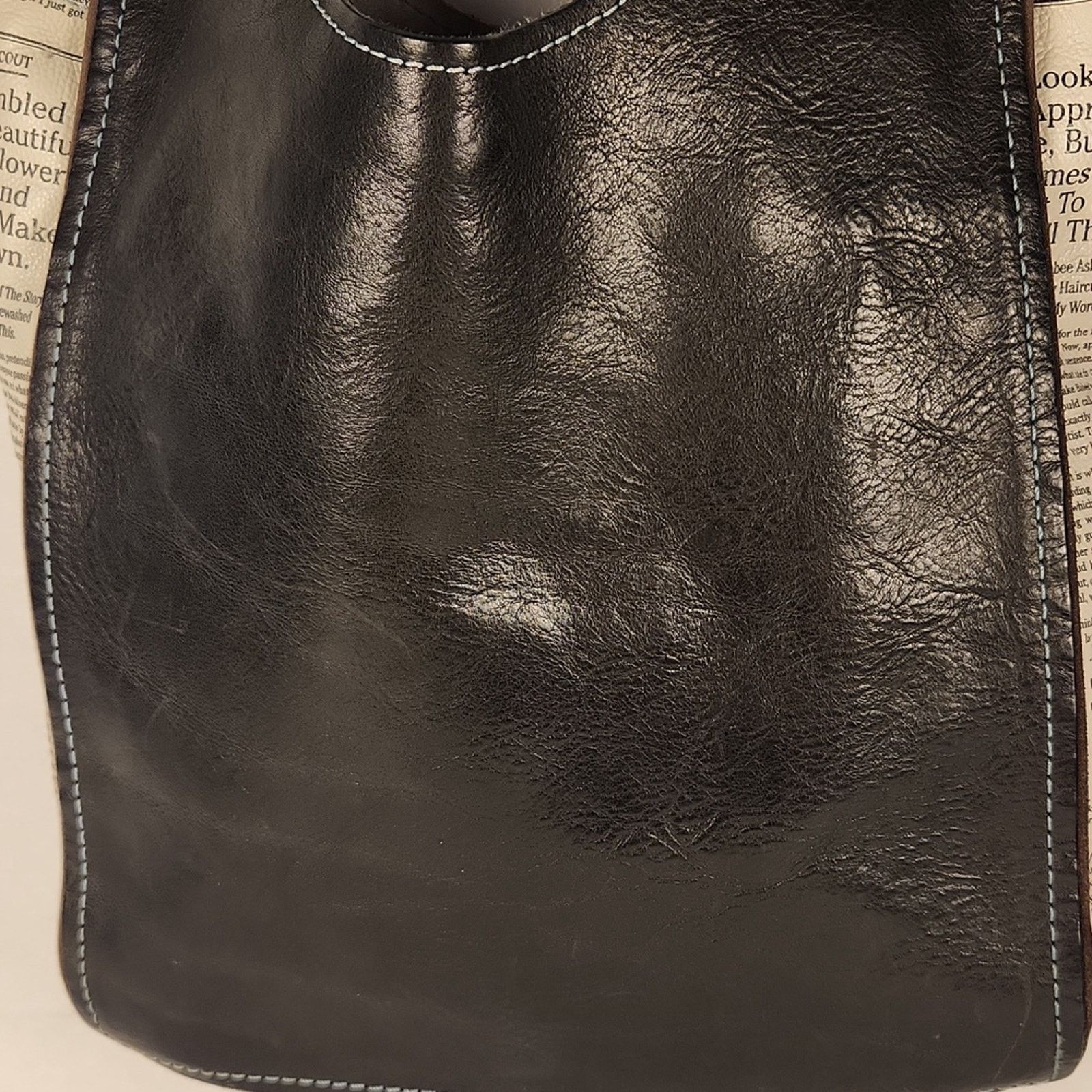 The Unbranded Brand Ransom + Scout Leather Handbag NEWSPAPER Size ONE SIZE - 4 Thumbnail