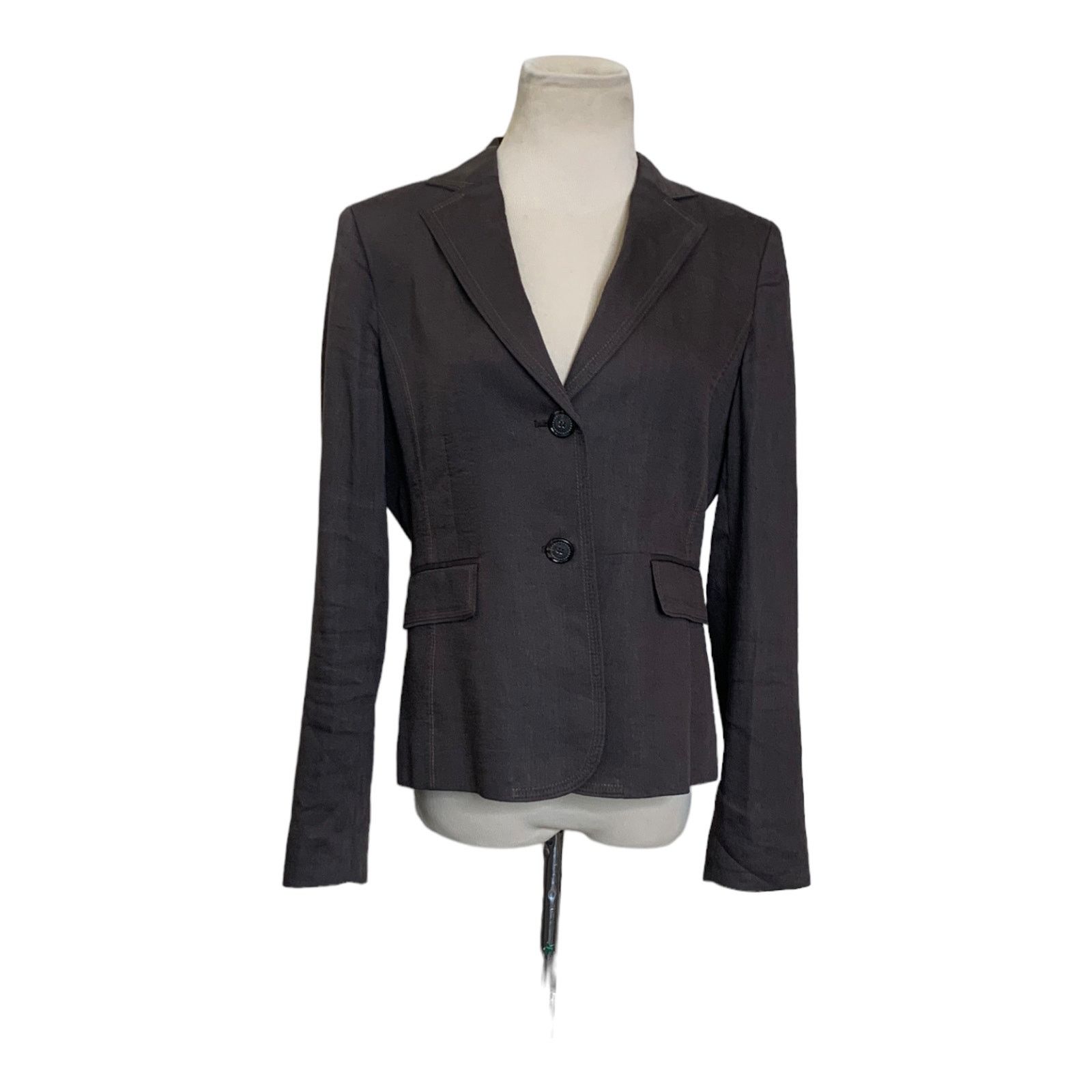 Alfani Alfani brown stitched lapel detail casual blazer size 8P Size M / US 6-8 / IT 42-44 - 5 Thumbnail