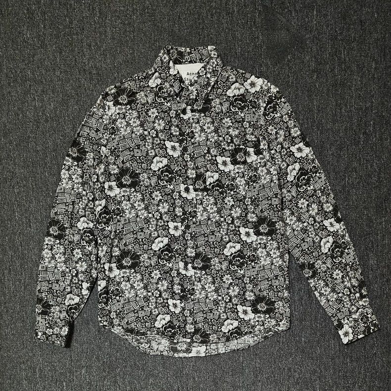 Balenciaga Acne Studios Floral Print Button-Up Shirt-yf Size US M / EU 48-50 / 2 - 1 Thumbnail