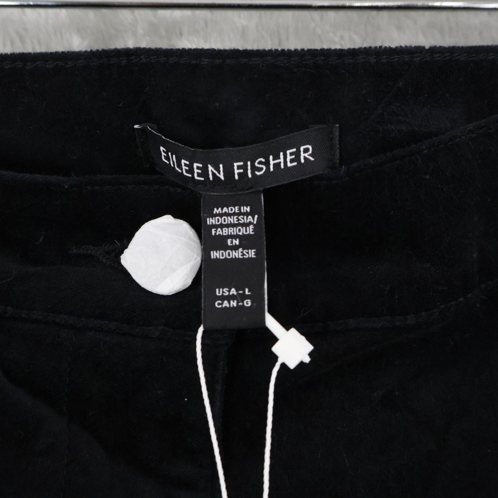 Eileen Fisher Eileen Fisher Velveteen Wide Leg Ankle Pants Women L Black C Size 36" / US 14 / IT 50 - 2 Thumbnail