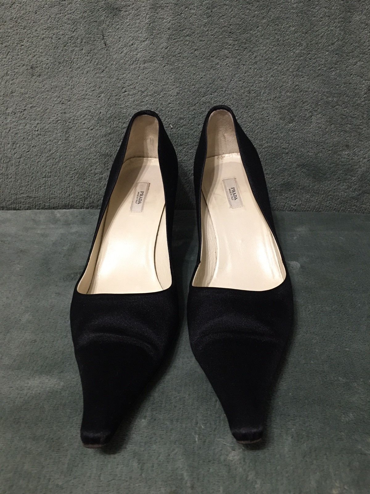 Prada PRADA Black Satin Kitten Heels Evening Shoe EU 38.5 Size US 8.5 / IT 38.5 - 4 Thumbnail
