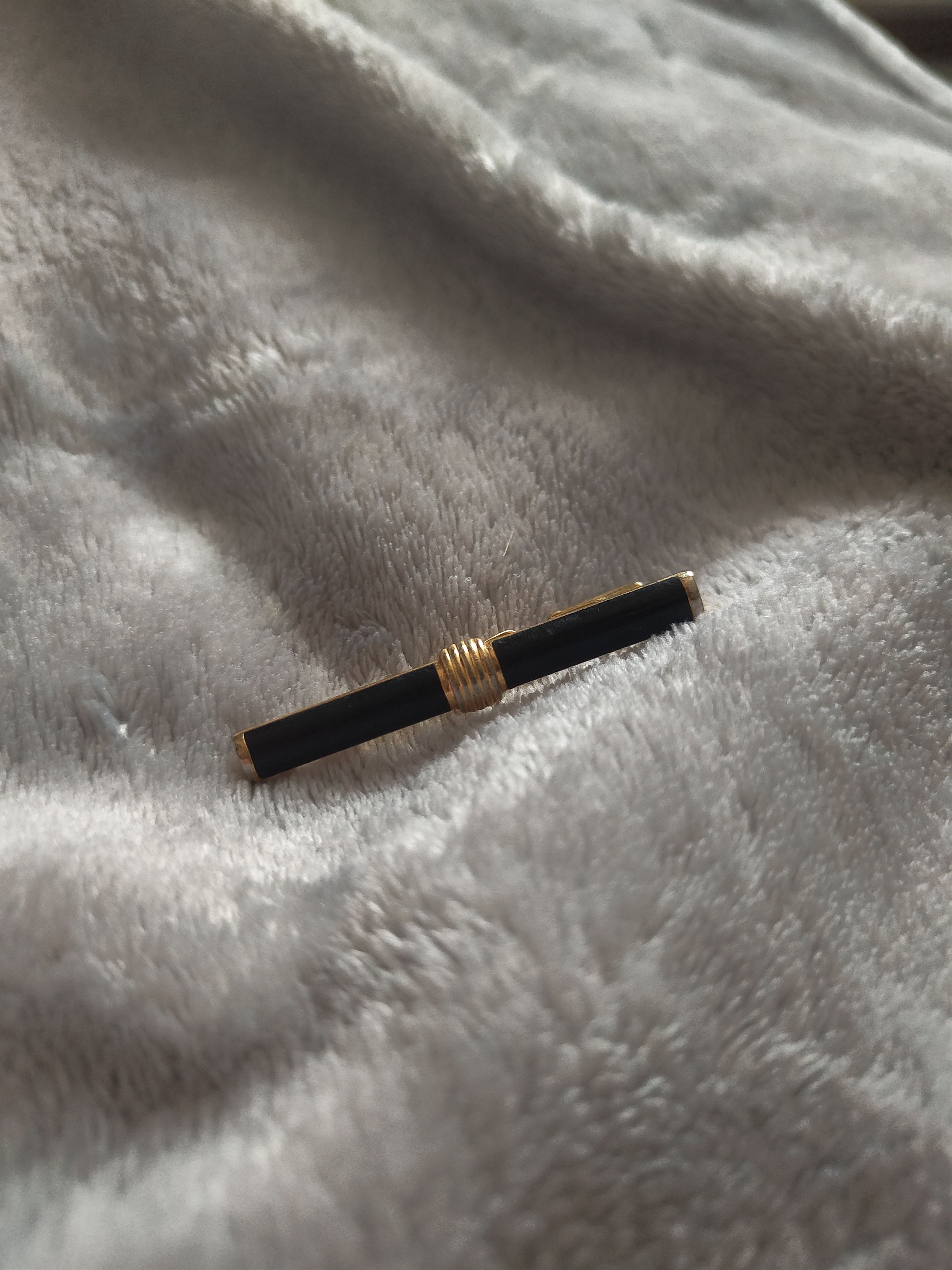 image of Christian Dior Monsieur Vintage Black Enamel Tie Clip, Men's