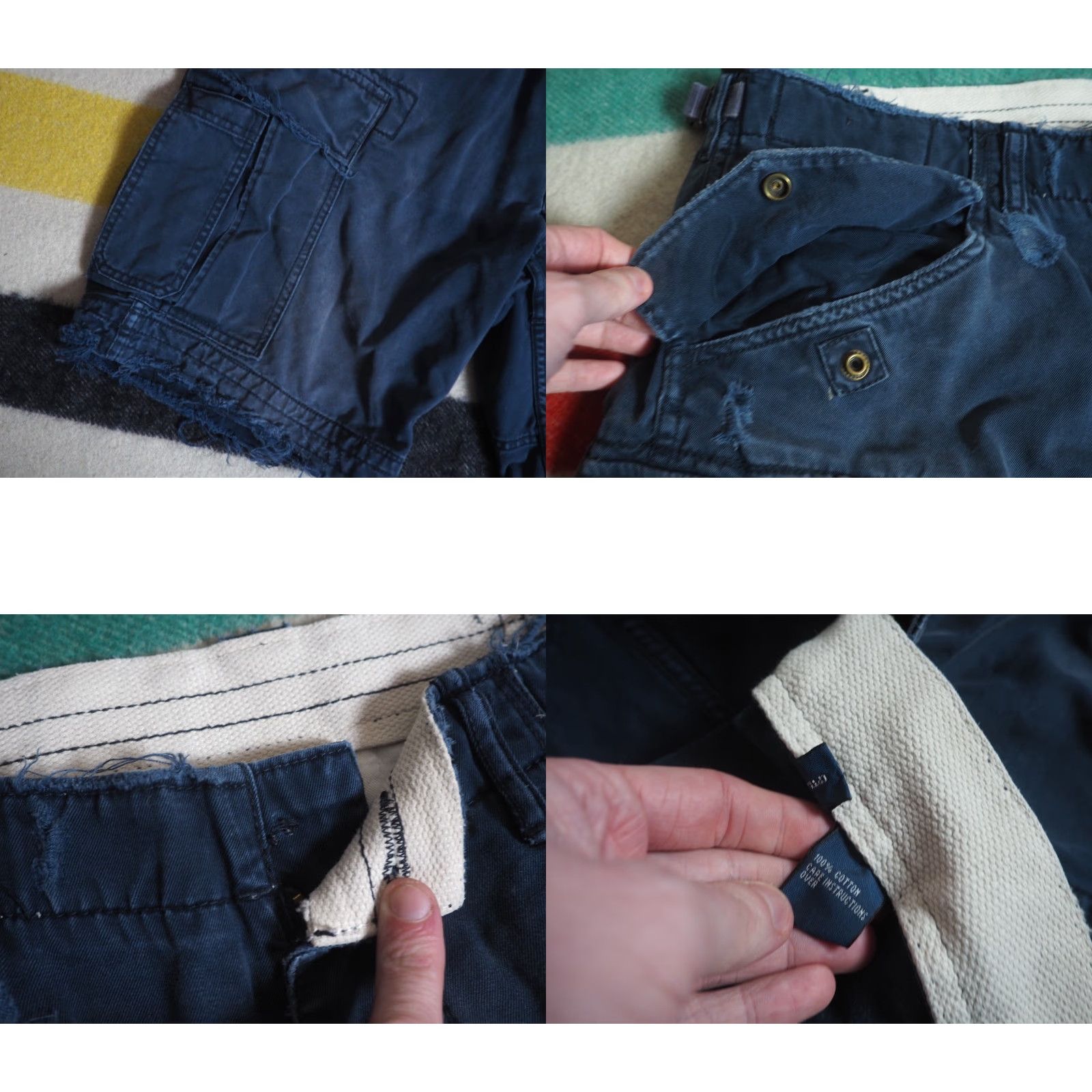 Polo Ralph Lauren VTG 90s Polo Ralph Lauren Type 1 Military Faded Blue 36W Distress Cargo Shorts Polo Ralph Lauren Shirt Adult 36 Blue 1990s Mens Size US M / EU 48-50 / 2 - 8 Thumbnail