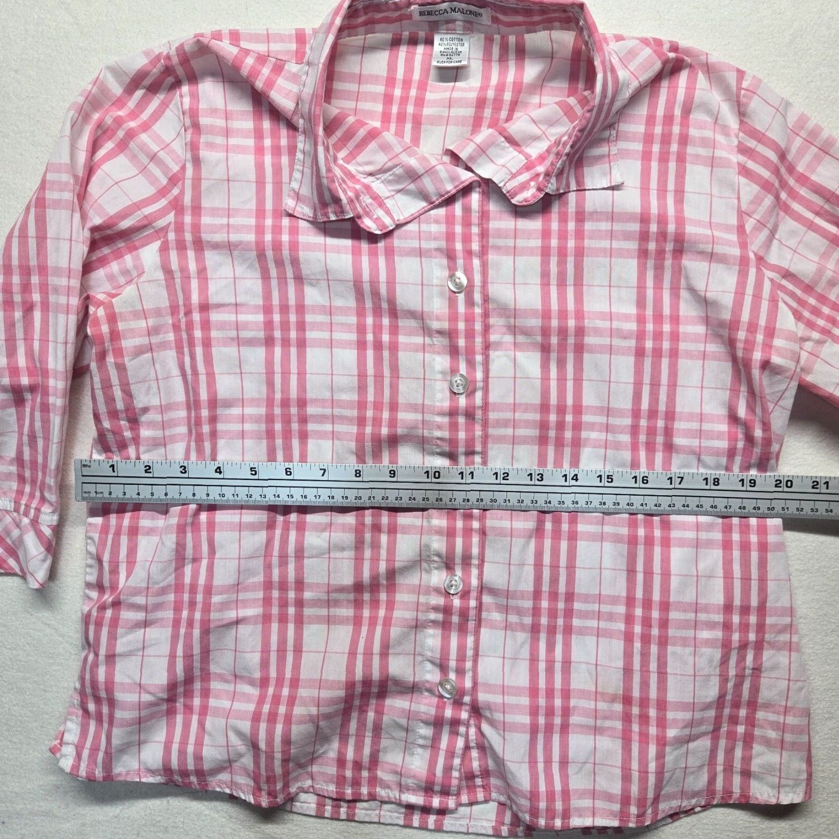Pinko Rebecca Malone Pink Plaid Button-Up Shirt Collared 3/4 Sleeve Women's XL Shirt, Pink, Plaid, Button-Up, Rebecca Malone, Women XL, Casual Shirt Size XL / US 12-14 / IT 48-50 - 4 Thumbnail