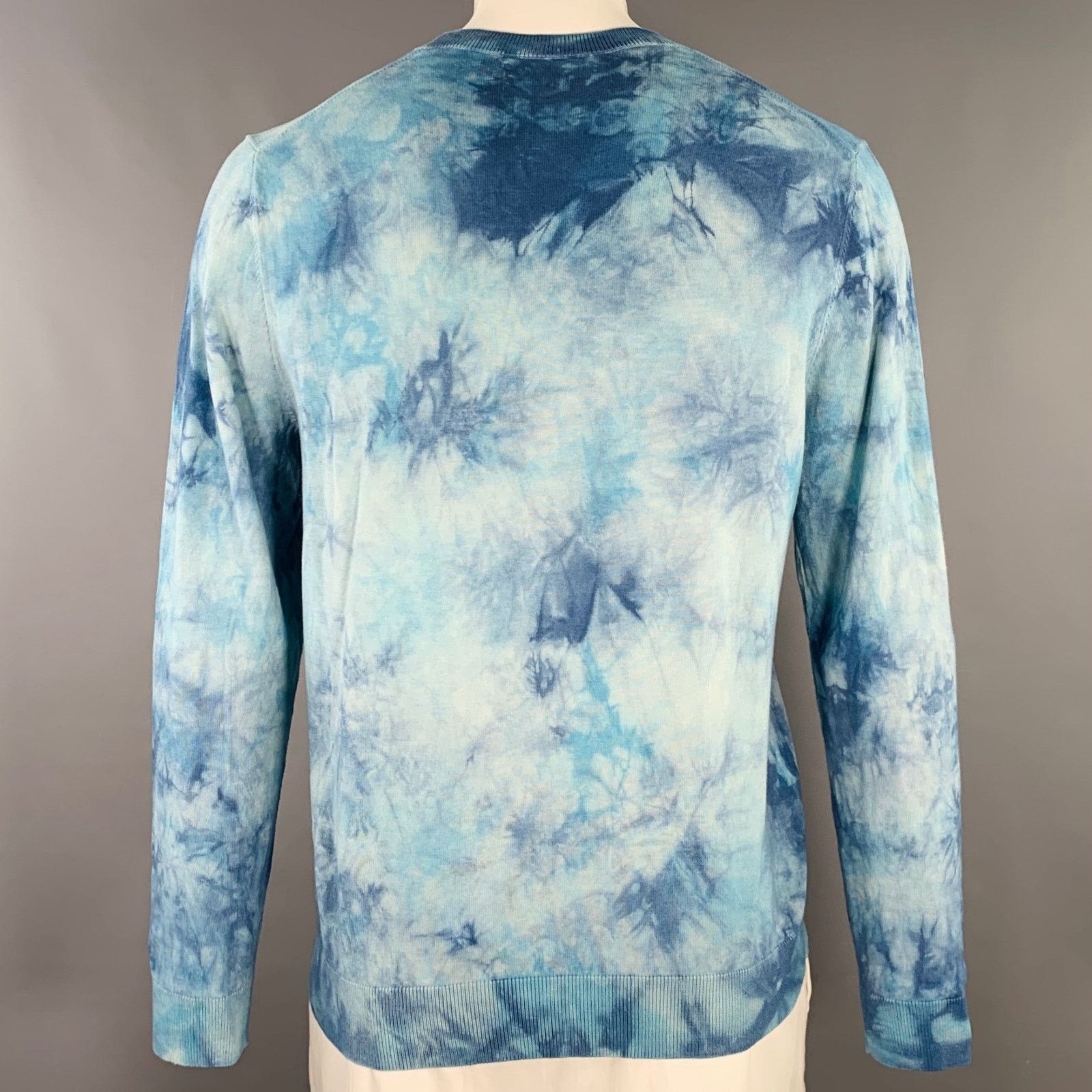 Paul Smith Size L Blue Tie Dye Cotton Crew Neck Pullover Size US L / EU 52-54 / 3 - 3 Thumbnail