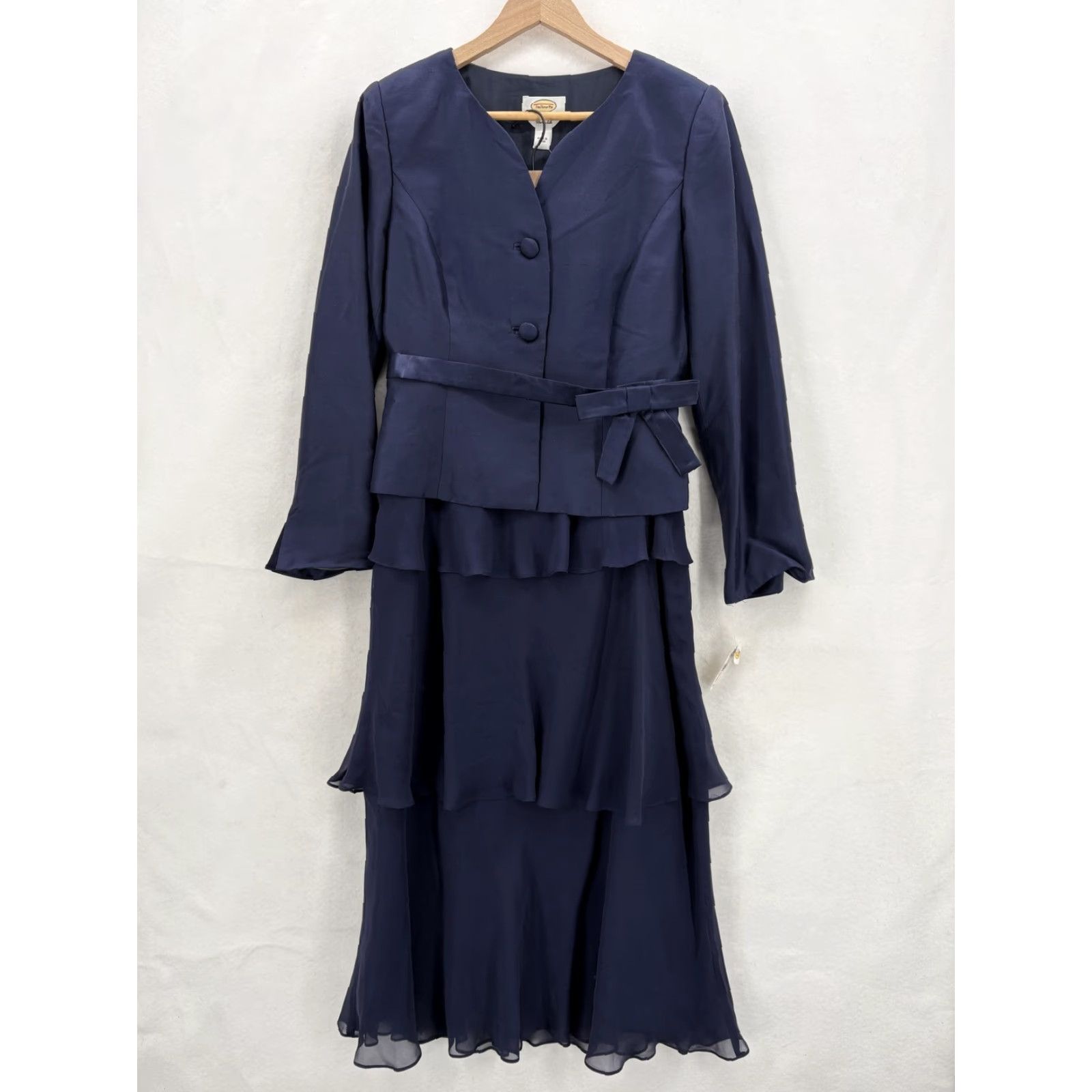 Talbots Talbots Jacket Skirt Set Womens 6 Blue Pure Silk Chiffon Formal Wedding Size 28" / US 6 / IT 42 - 2 Thumbnail