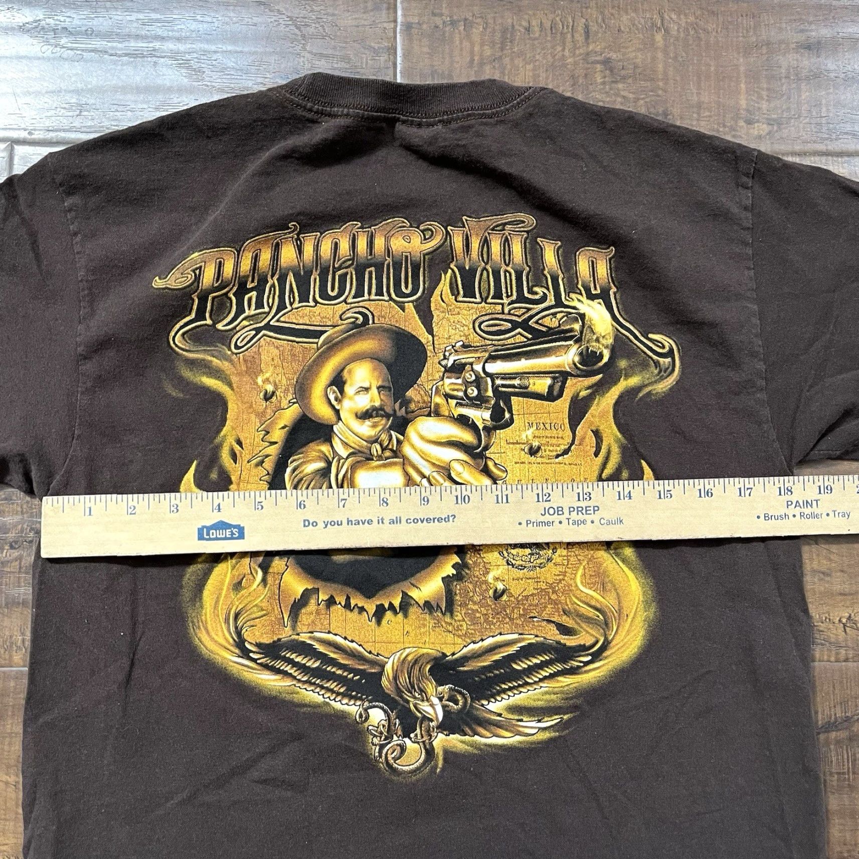 AAA VINTAGE Pancho Villa Revolucion T-Shirt Mens M Brown Lowrider Mexico Chicano Funny 90s Shirt Mens Size US M / EU 48-50 / 2 - 3 Thumbnail