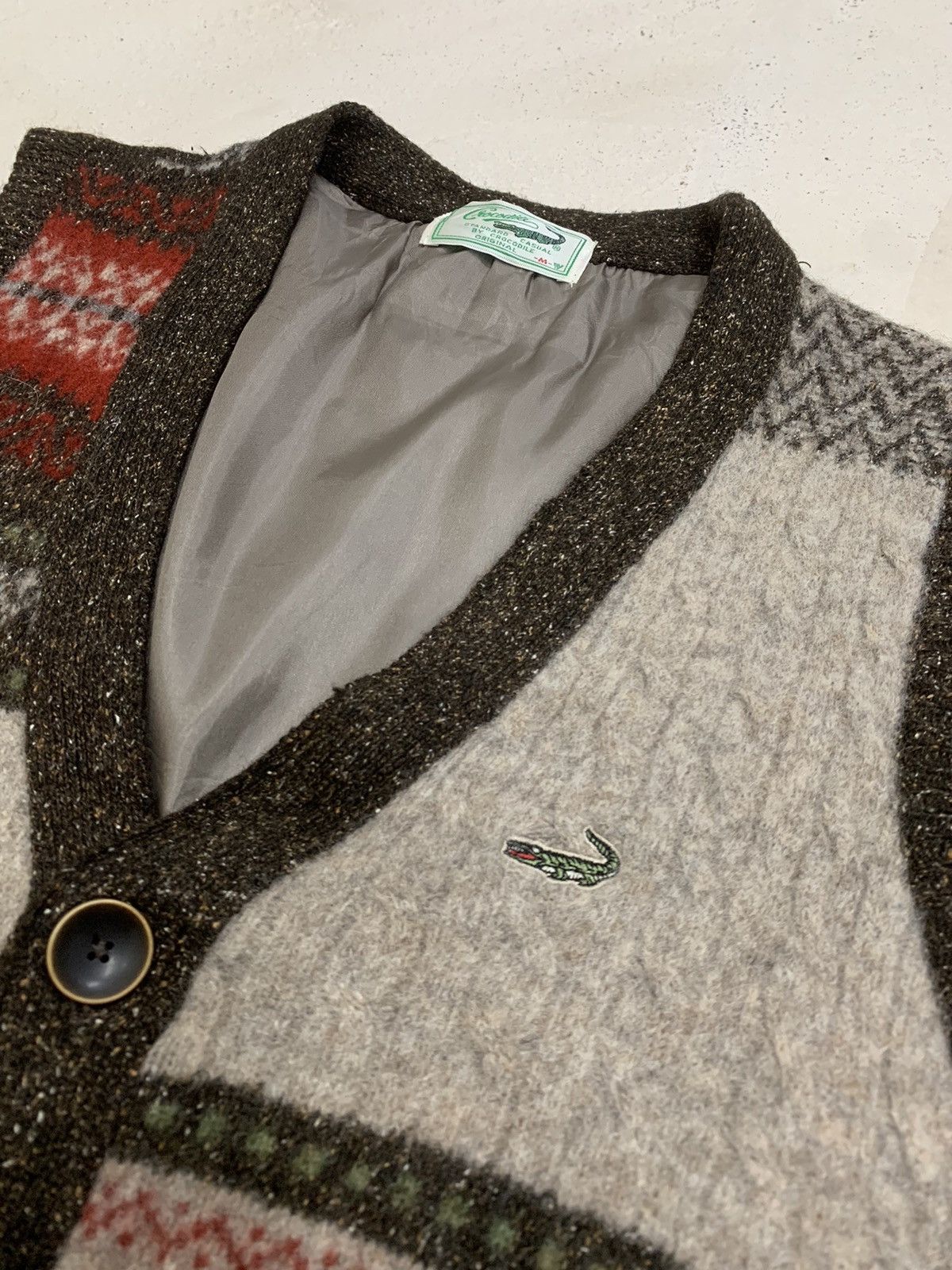 Designer Crocodile Wool Winter Vest Dashiki Red Indian Motovr Size US M / EU 48-50 / 2 - 5 Thumbnail