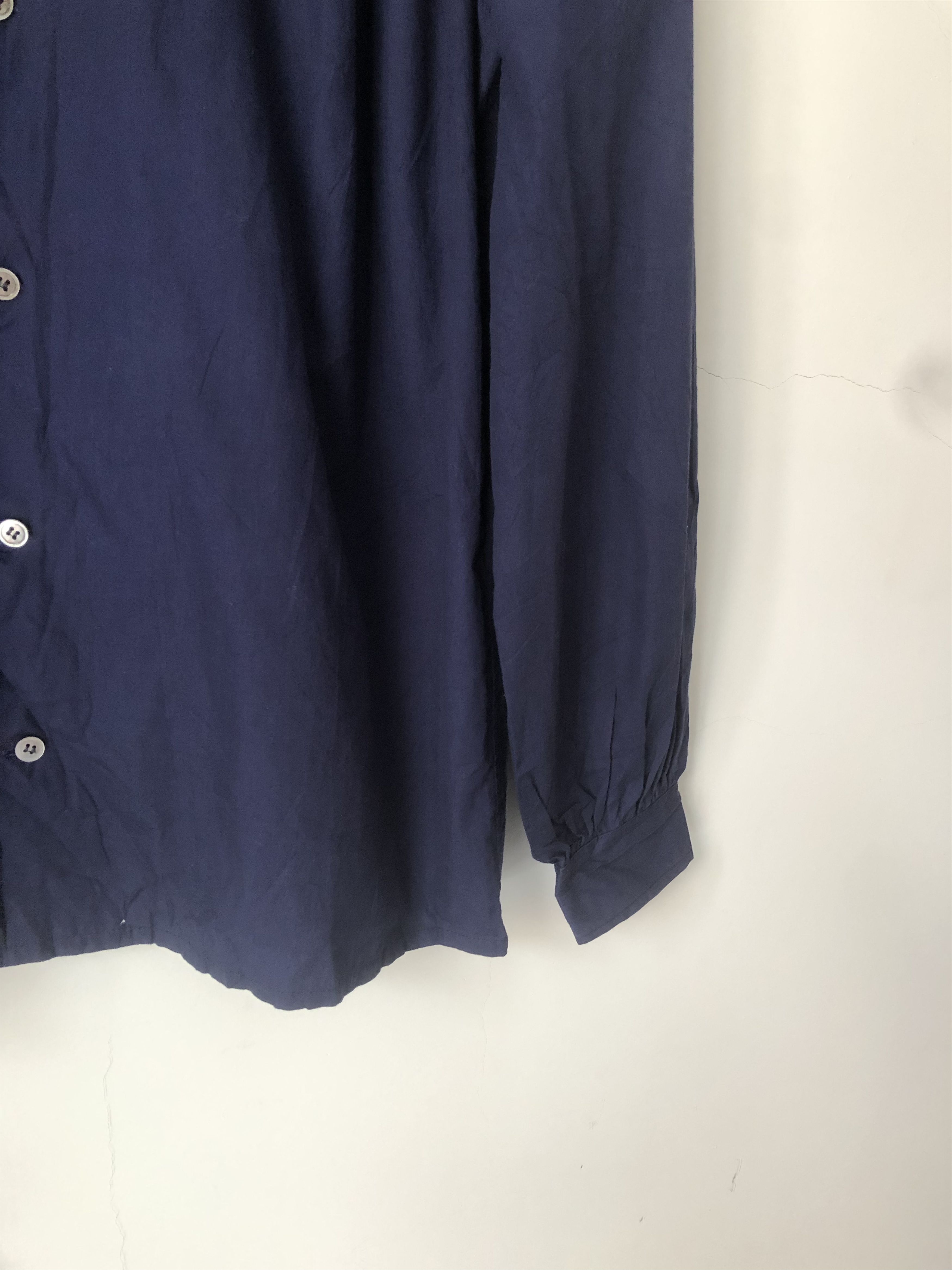 Yohji Yamamoto navy pleated shirt Size M / US 6-8 / IT 42-44 - 3 Thumbnail