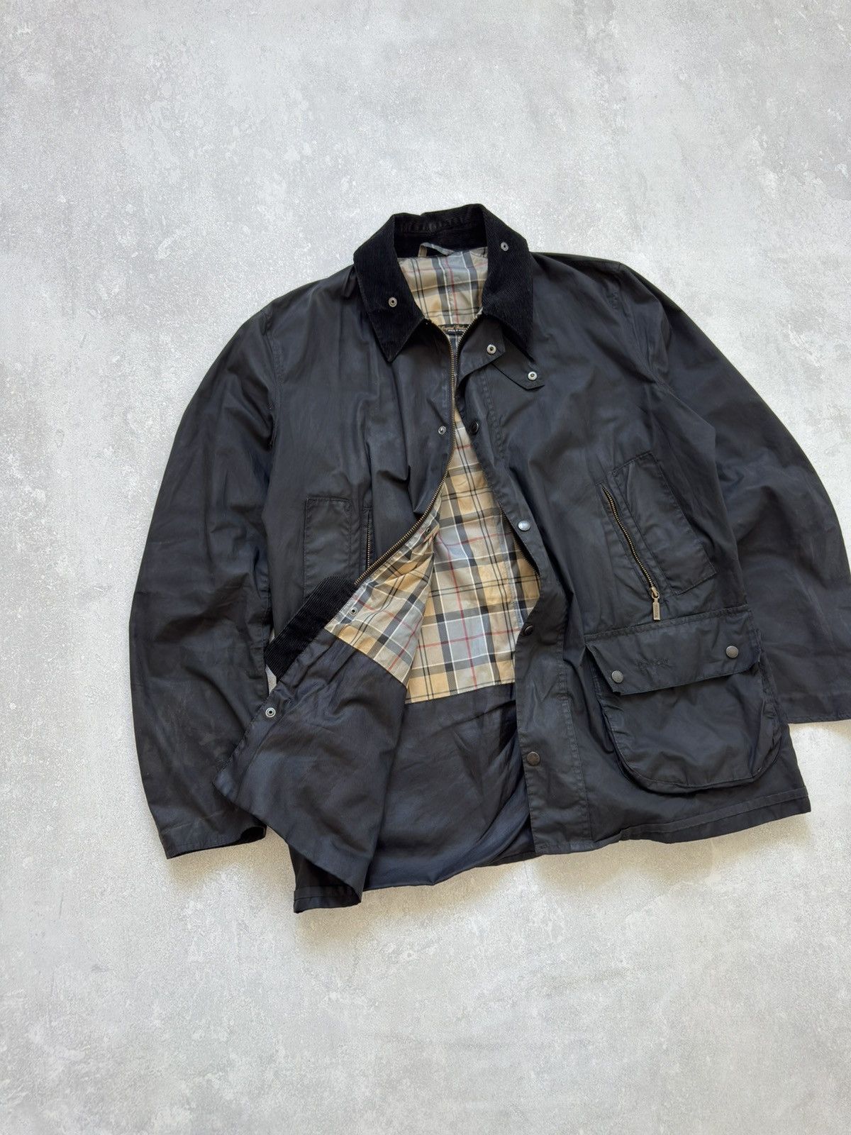 Barbour Vintage Barbour Bedale Waxed Jacket Casual Waterproof Size US L / EU 52-54 / 3 - 2 Thumbnail