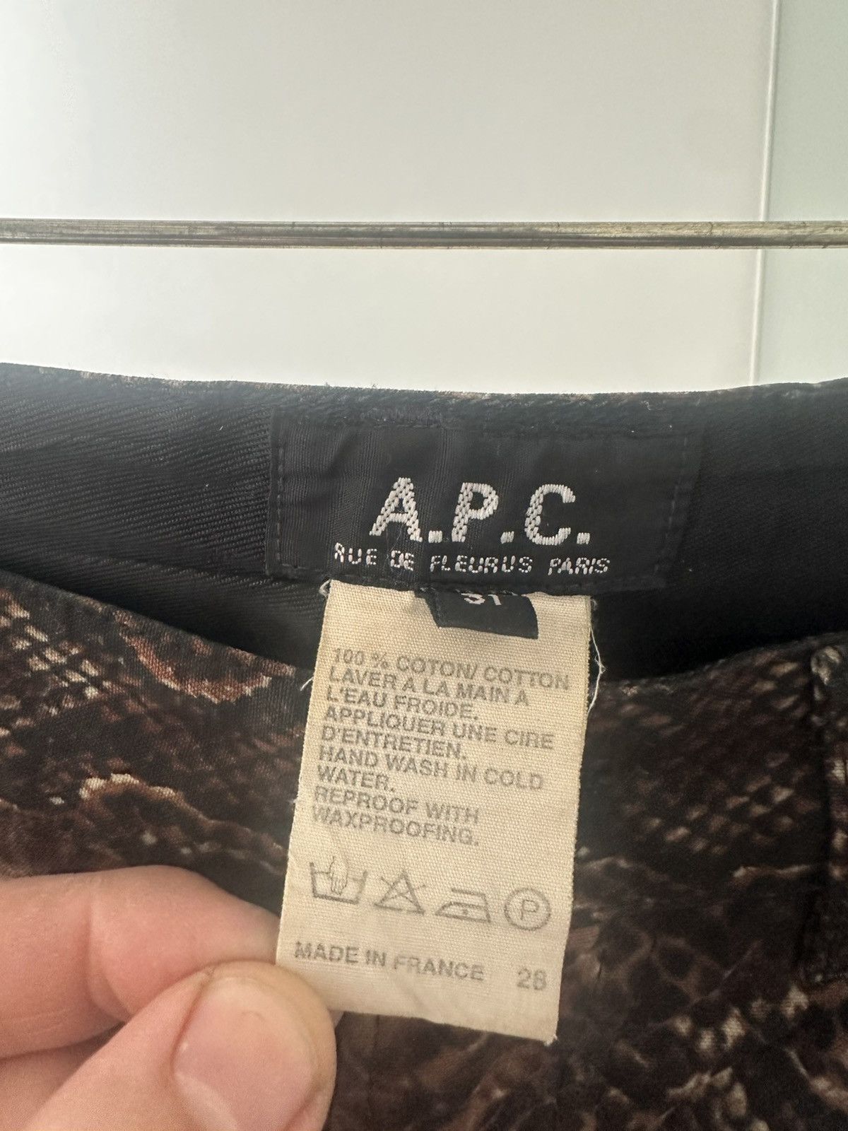 A.P.C. Waxed Snake Print Jeans Size US 31 - 3 Thumbnail