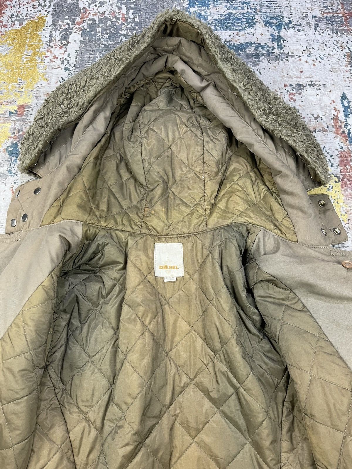 Diesel Vtg Diesel Embossed Leather Fish Tail Trench Coat Size US XS / EU 42 / 0 - 11 Thumbnail