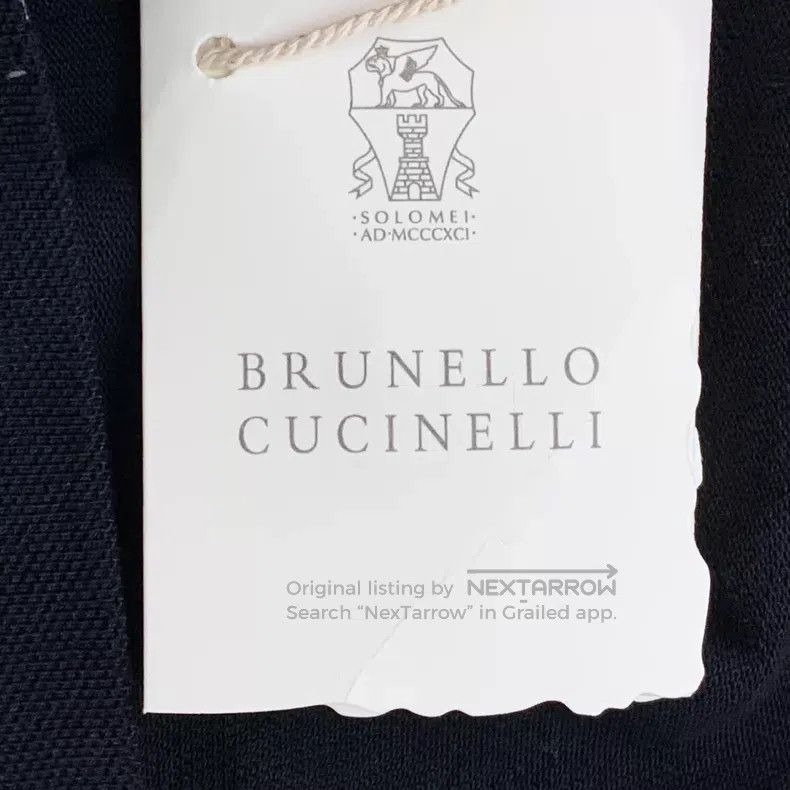 Brunello Cucinelli Brunello Cucinelli Black logo embroidered cotton collar si Size US S / EU 44-46 / 1 - 7 Thumbnail