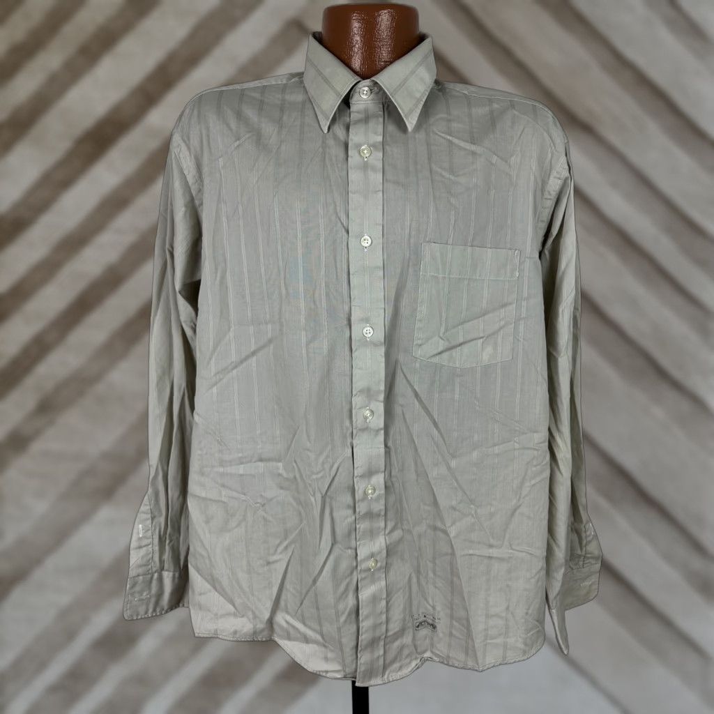 Vintage VINTAGE Damon Shirt XL 80s Button-Up Long Sleeve Gray Cotton Polyester Slim Casual Business 80s Retro Mens Button-Up Damon's Shirt Size US XL / EU 56 / 4 - 1 Thumbnail