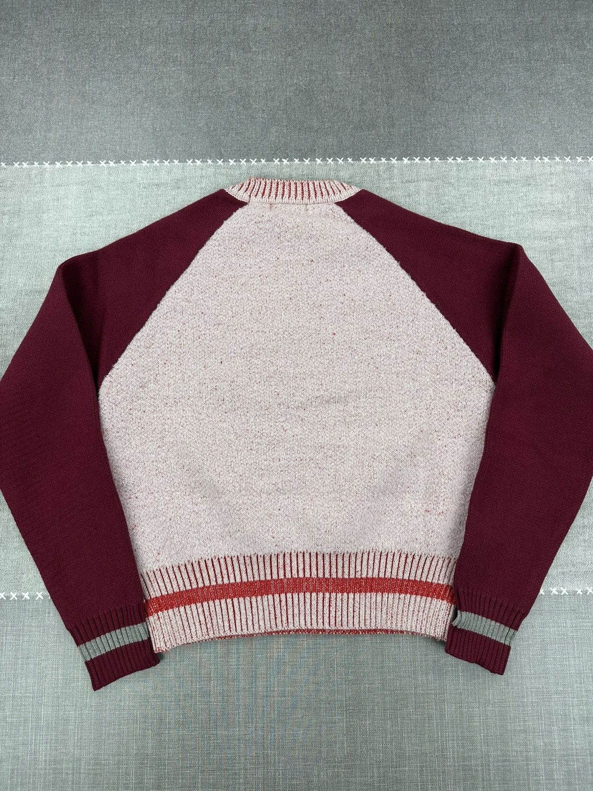 Vivienne Westwood Vivienne Westwood Orb Logo Knit Sweater Burgundy Cream M Size US M / EU 48-50 / 2 - 10 Thumbnail