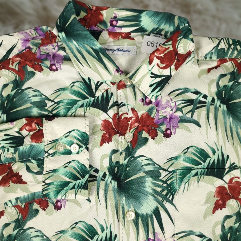Tommy Bahama VINTAGE Tommy Bahama Shirt Mens XL Green Red Floral Silk Casual Button Up Long Sleeve Size US XL / EU 56 / 4 - 1 Thumbnail