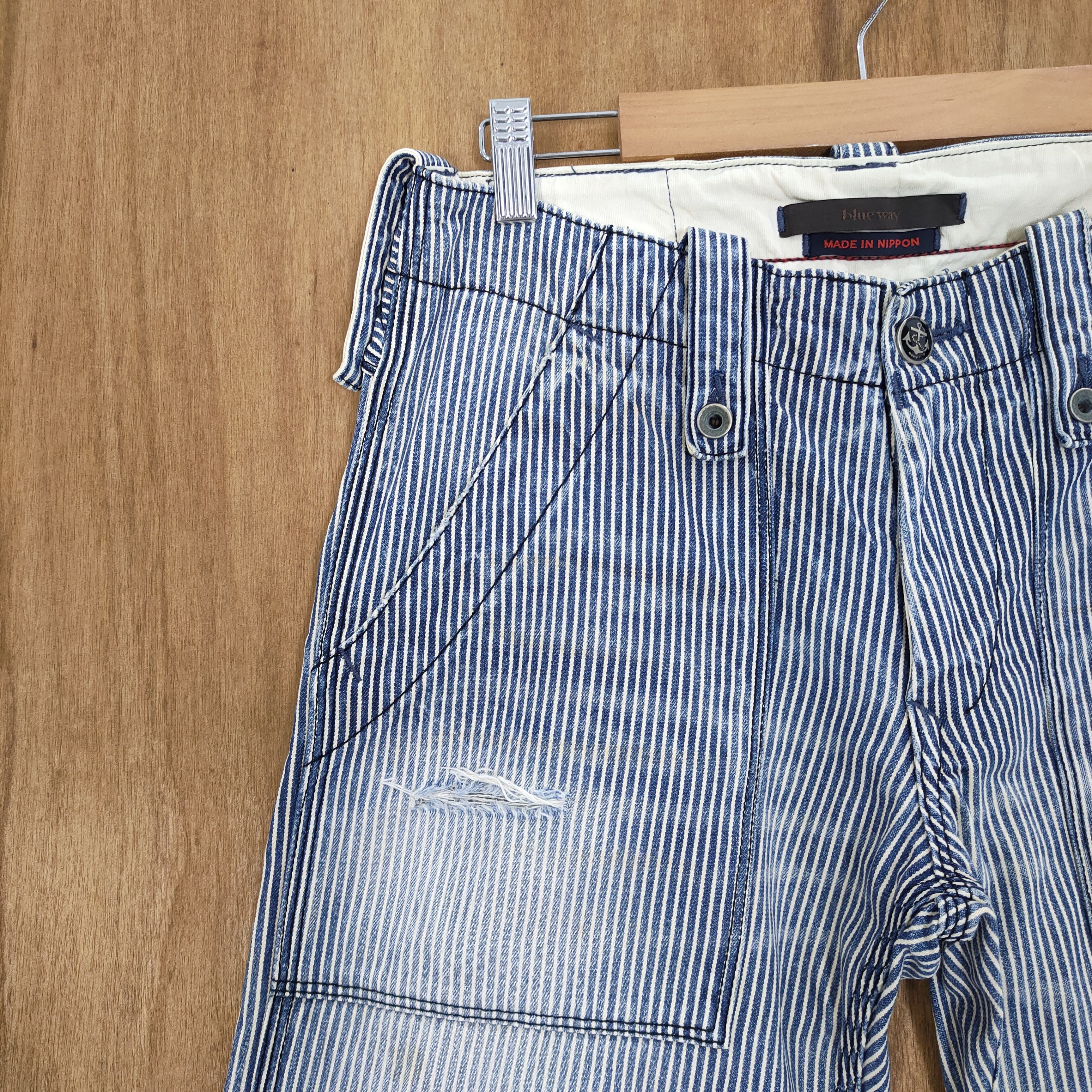 Solid and Striped VINTAGE MADE IN NIPPON FADED HICKORY STRIPE BUSH PANTS Size US 30 / EU 46 - 2 Thumbnail