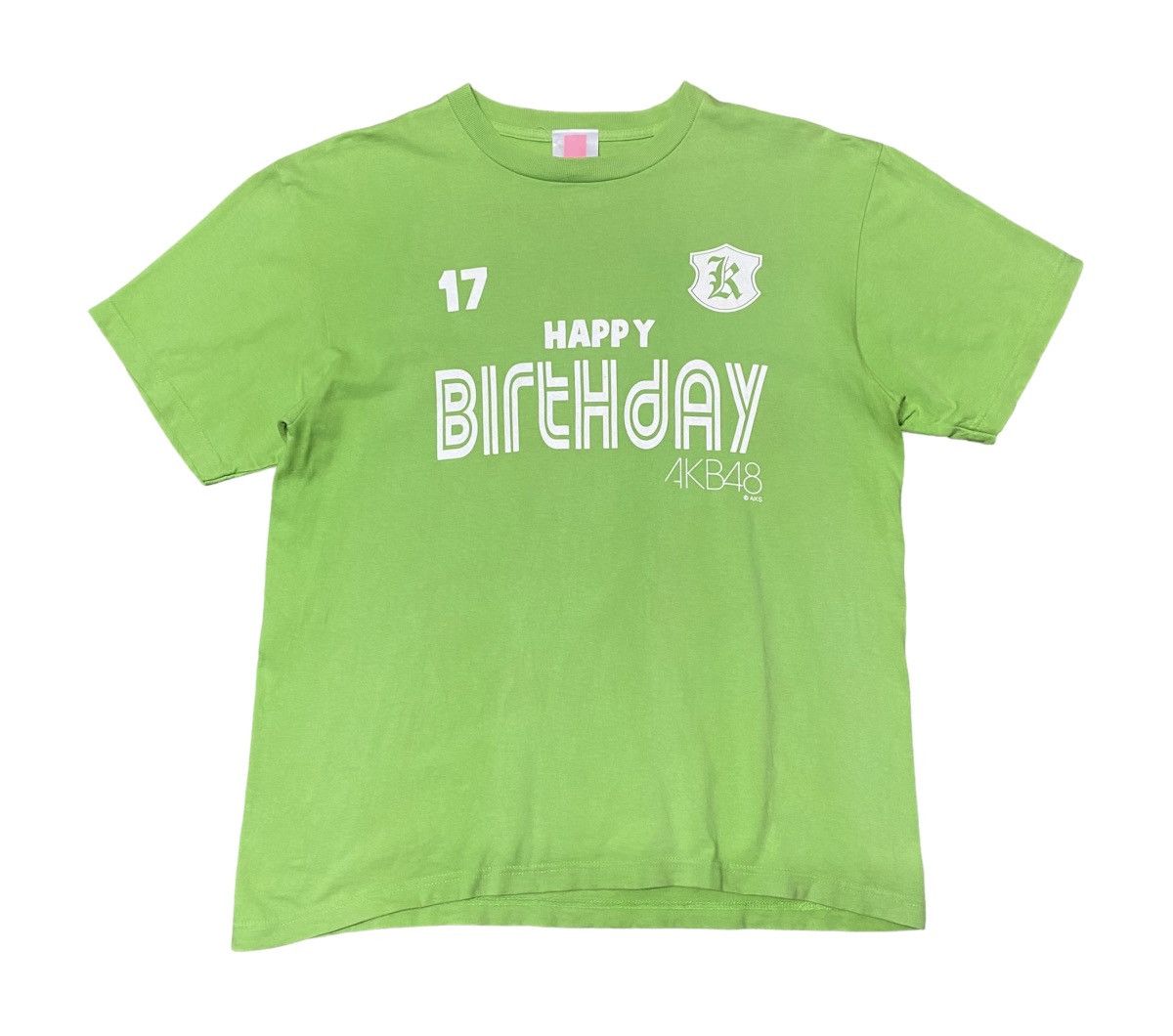 image of Band Tees Akb48 Happy Birthday Japanese Idol Group T Shirt in Green/Lime, Men's (Size Medium)