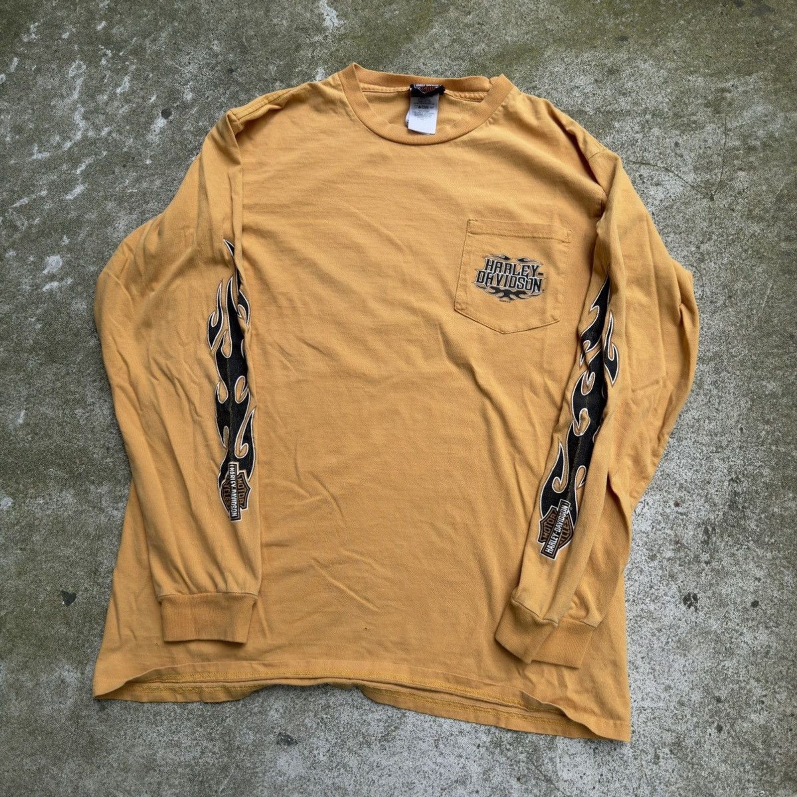 Harley Davidson Thrashed Faded Distressed Harley Shirt ERD Grunge Biker WCC Size US L / EU 52-54 / 3 - 7 Thumbnail