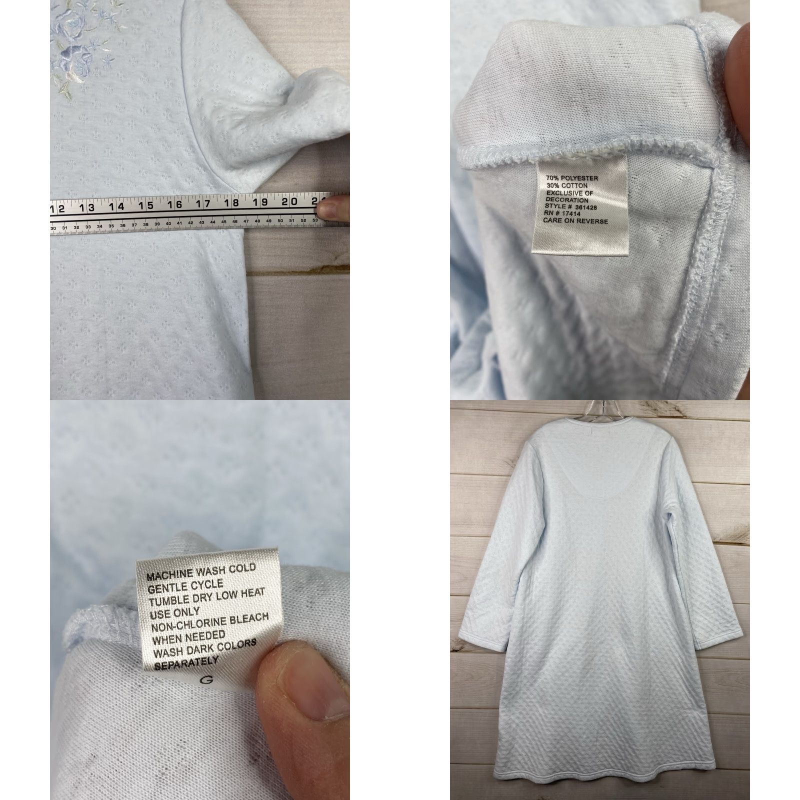 Vintage Miss Elaine Robe S Blue Full Zip Tassle Nightgown Granny Core Duster House Dress Size S / US 4 / IT 40 - 8 Thumbnail