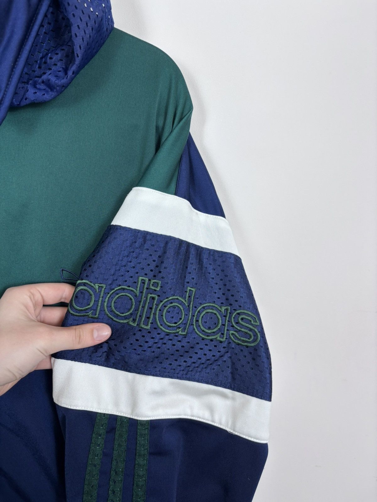 Adidas Vintage 1990s Adidas Big Logo Retro Hooded Track Jacket Size US XL / EU 56 / 4 - 11 Thumbnail