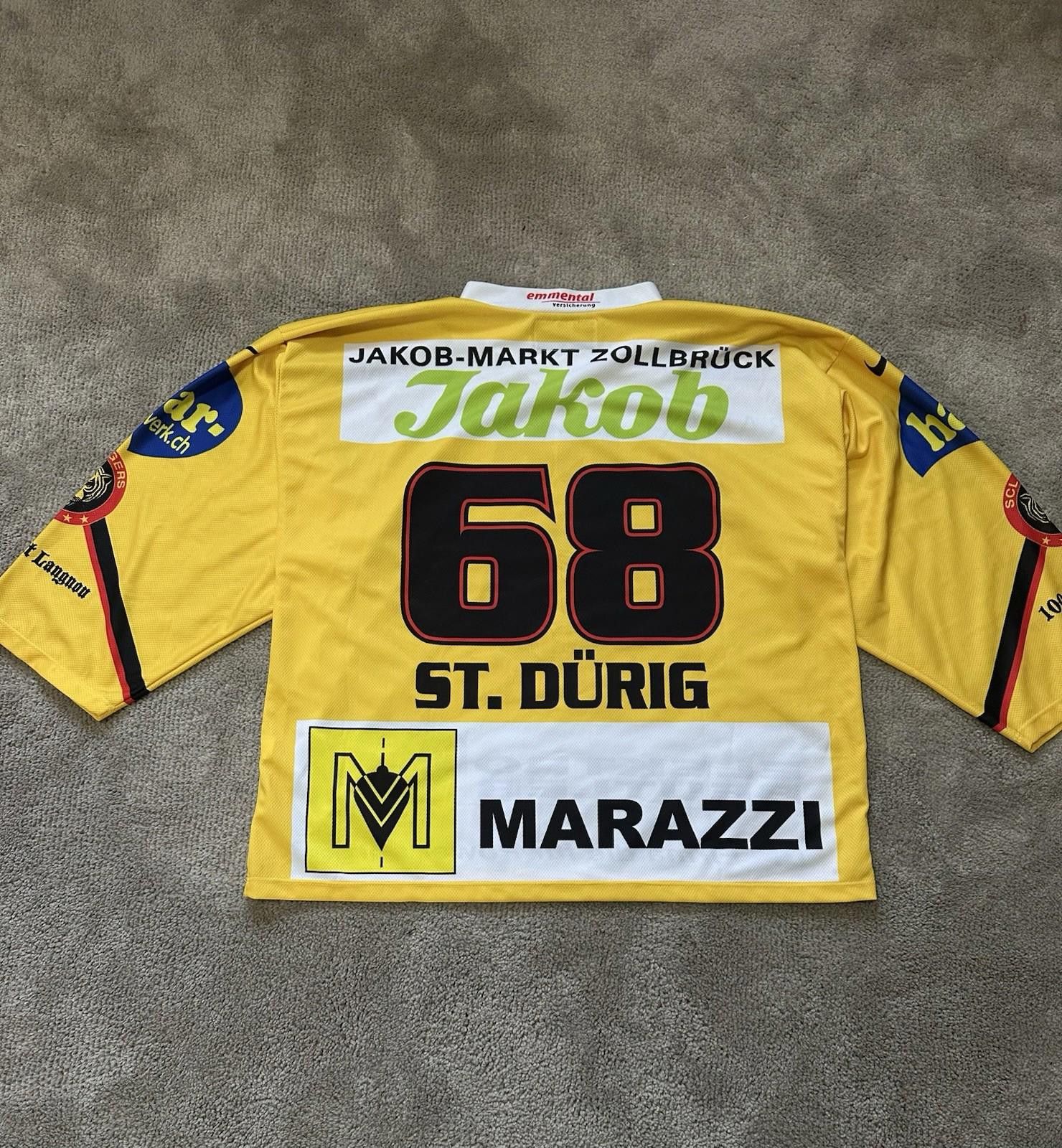 Ccm SCL TIGERS HOCKEY SHIRT JERSEY sz XL #68 ST. DÜRIG Size US XL / EU 56 / 4 - 8 Thumbnail