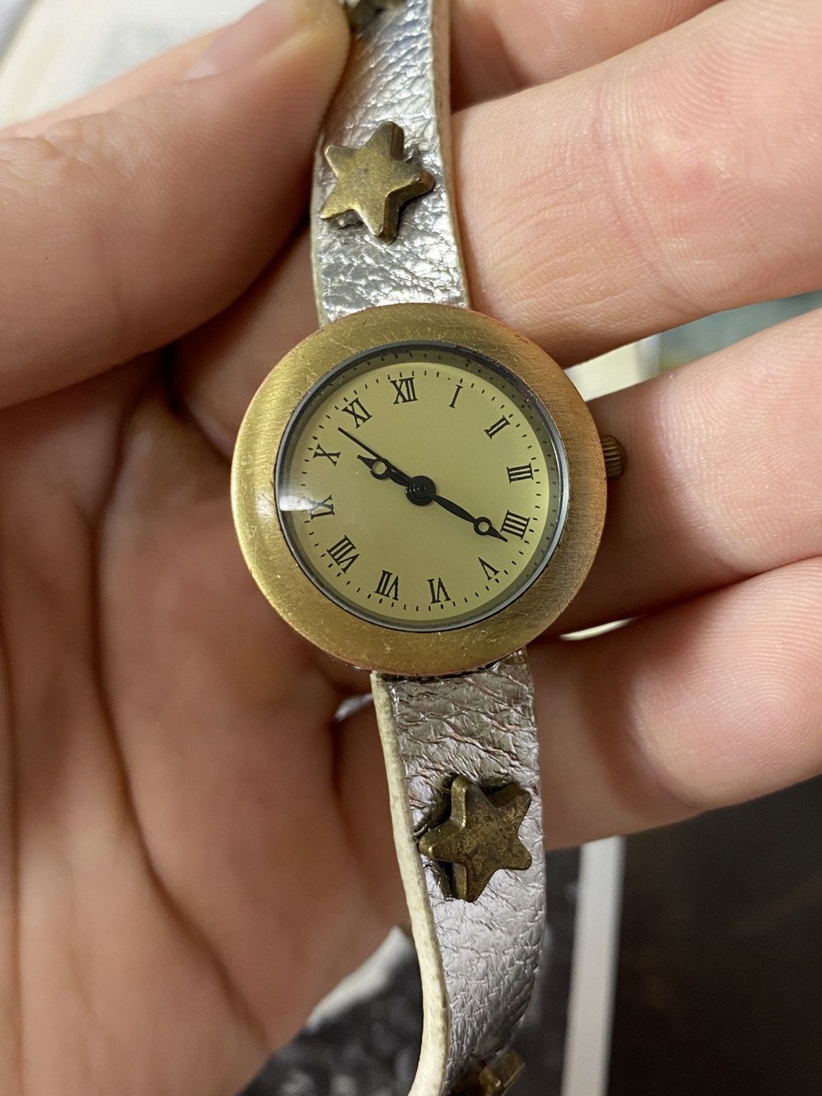 Japanese Brand Vintage Boho Star Wrap Watch Silver Leather Bronze Tone Size ONE SIZE - 6 Thumbnail