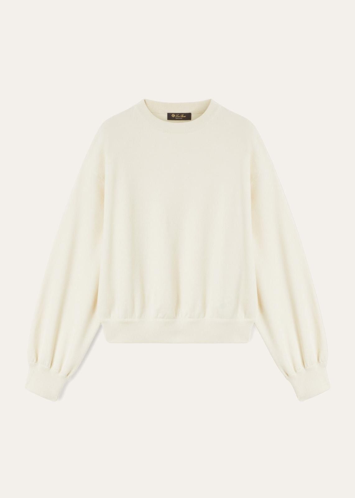 Loro Piana o1srvl11e1125 FAN2589 Cocooning Sweatshirt in White Size XS / US 0-2 / IT 36-38 - 1 Thumbnail