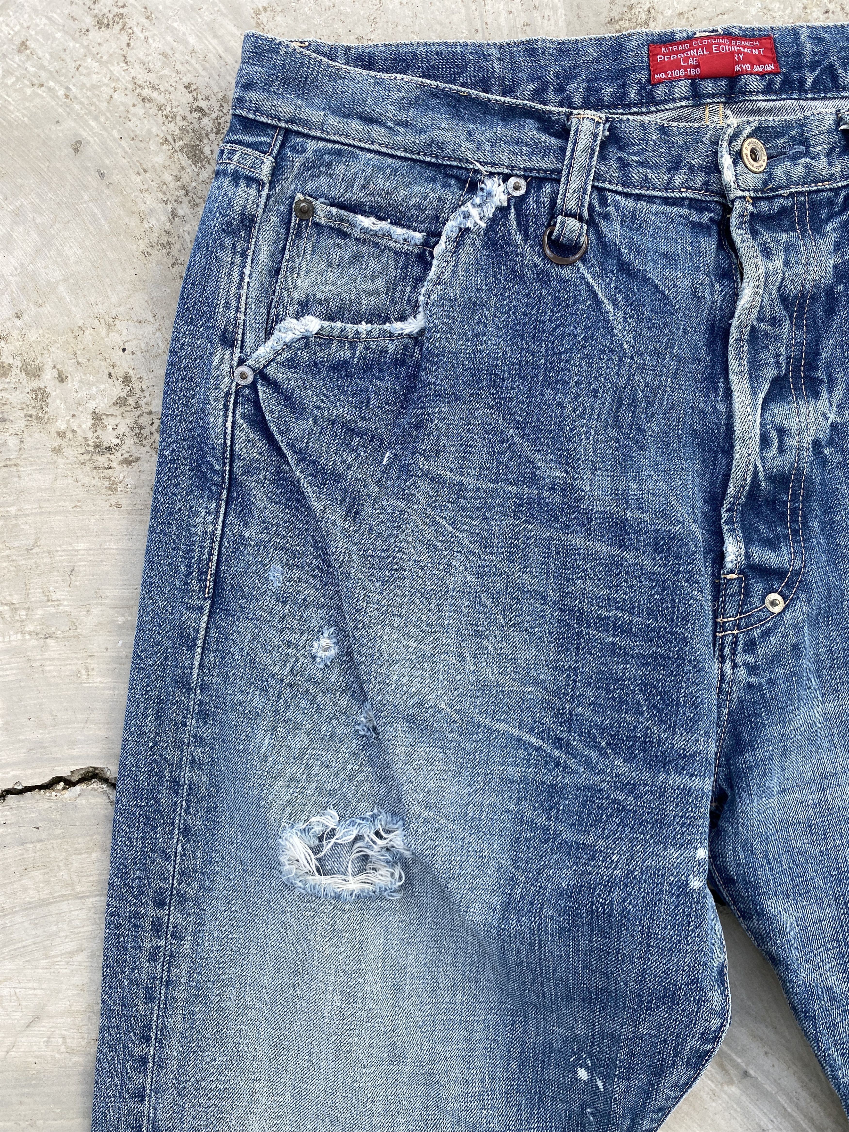 Japanese Brand × Nitraid Nitraid Underground Inc Distressed Jeans Size US 37 - 2 Thumbnail